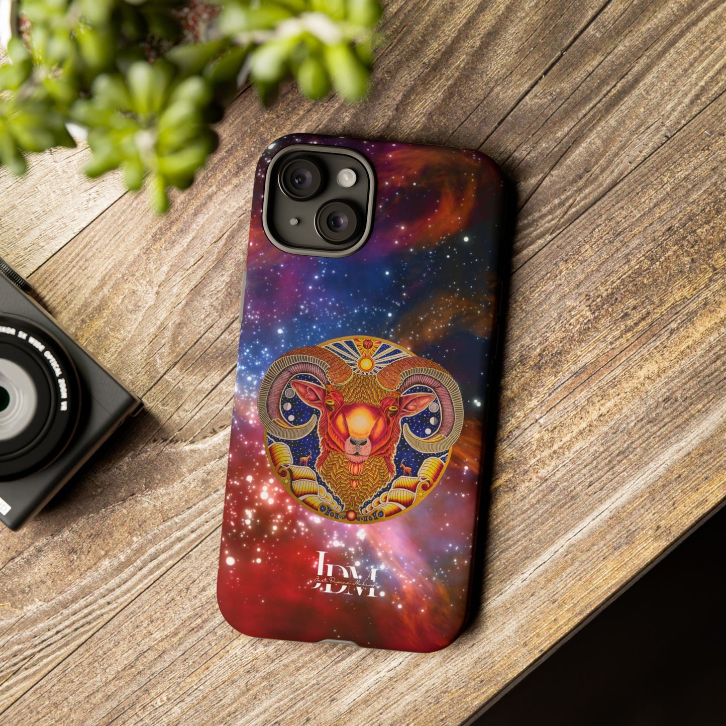 Aries Zodiac Tough Phone Case – Hand-Drawn Celestial Design (Non-AI)