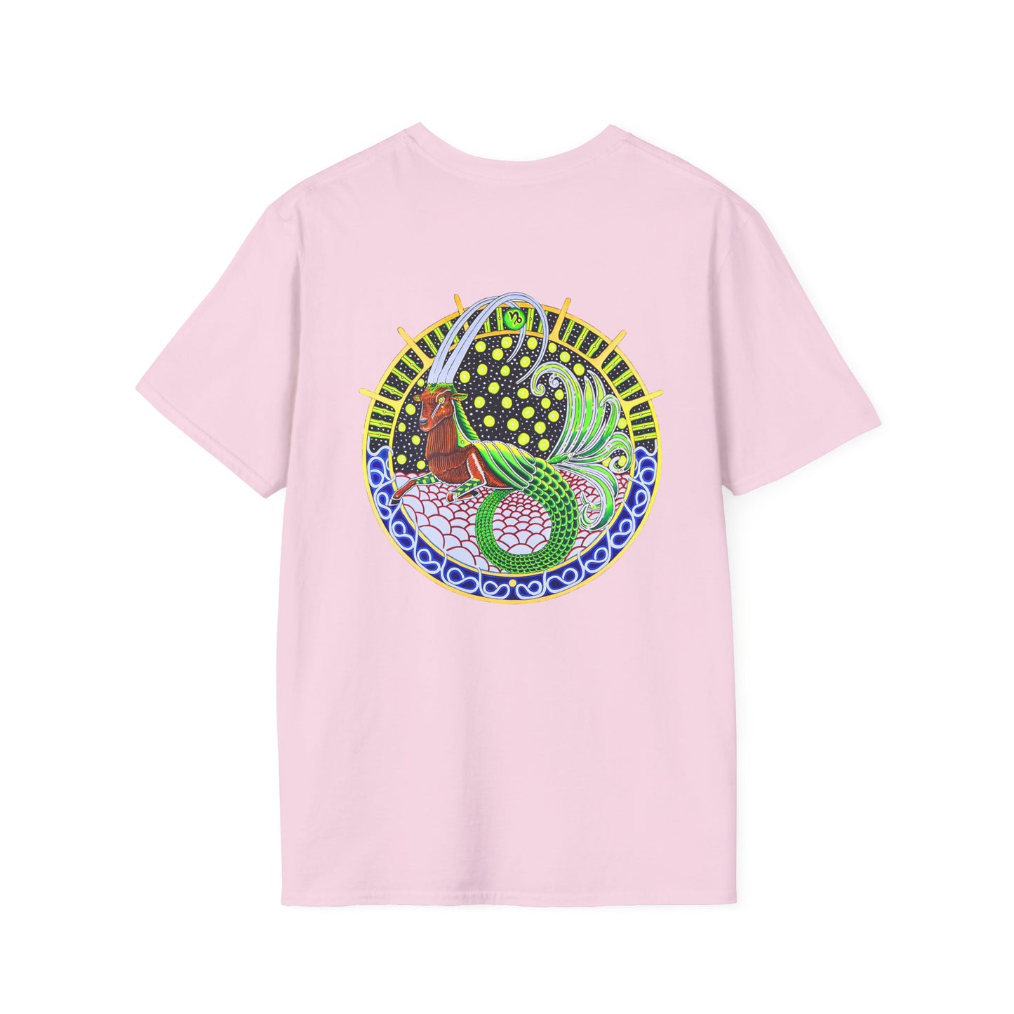 Capricorn Zodiac Crew Neck T-Shirt – Hand-Drawn Celestial Design (Non-AI)