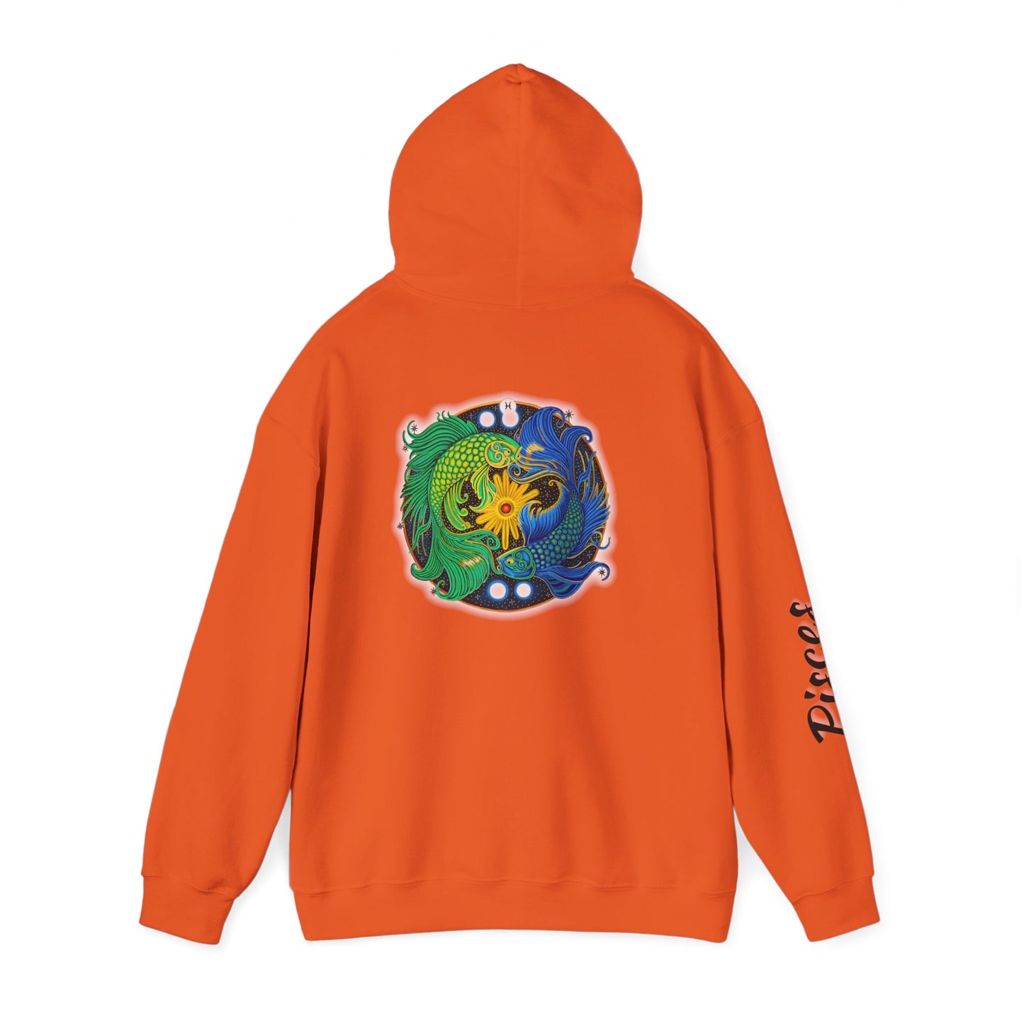 Pisces Zodiac Hoodie – Hand-Drawn Celestial Design (Non-AI)