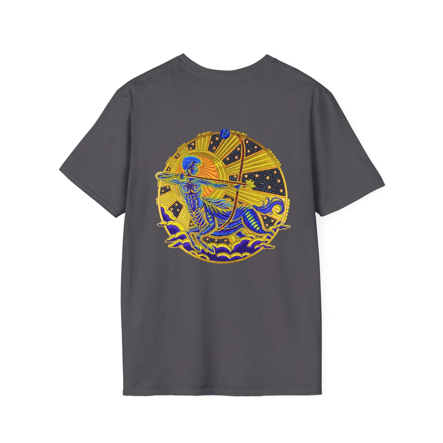 Sagittarius Zodiac Crew Neck T-Shirt – Hand-Drawn Celestial Design (Non-AI)