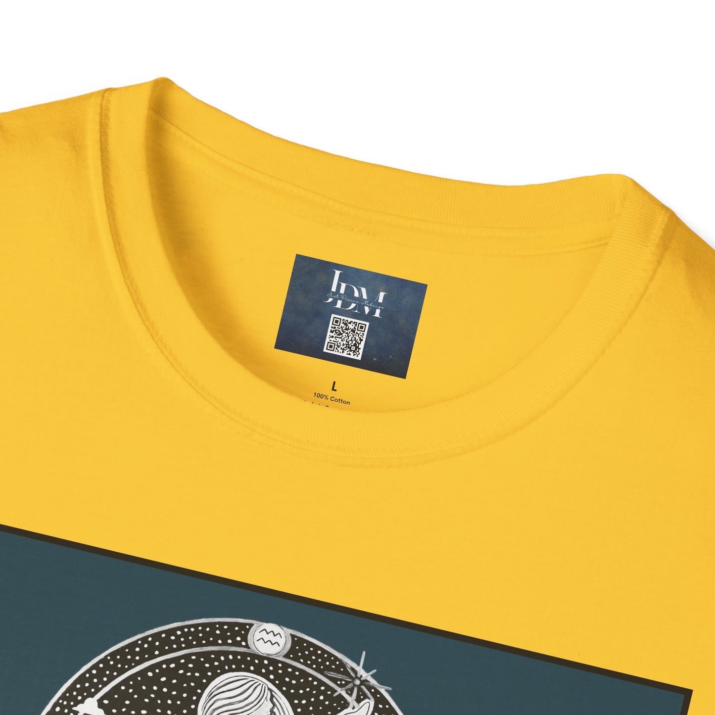 Aquarius Zodiac Crew Neck T-Shirt – Hand-Drawn Celestial Design (Non-AI) Universal