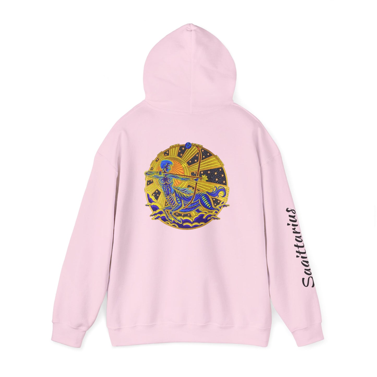 Sagittarius Zodiac Hoodie – Hand-Drawn Celestial Design (Non-AI)