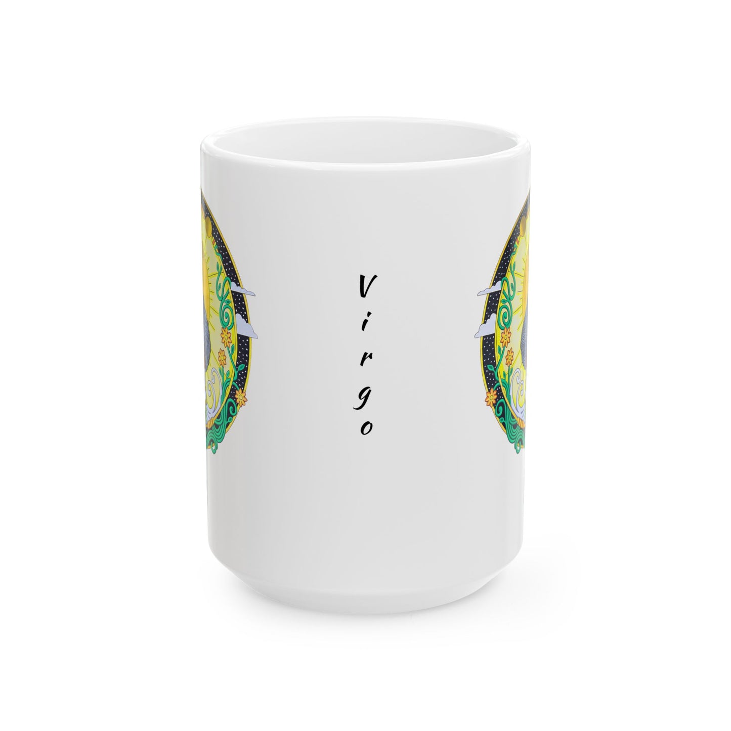 Virgo Zodiac Mug – Hand-Drawn Celestial Design (Non-AI)