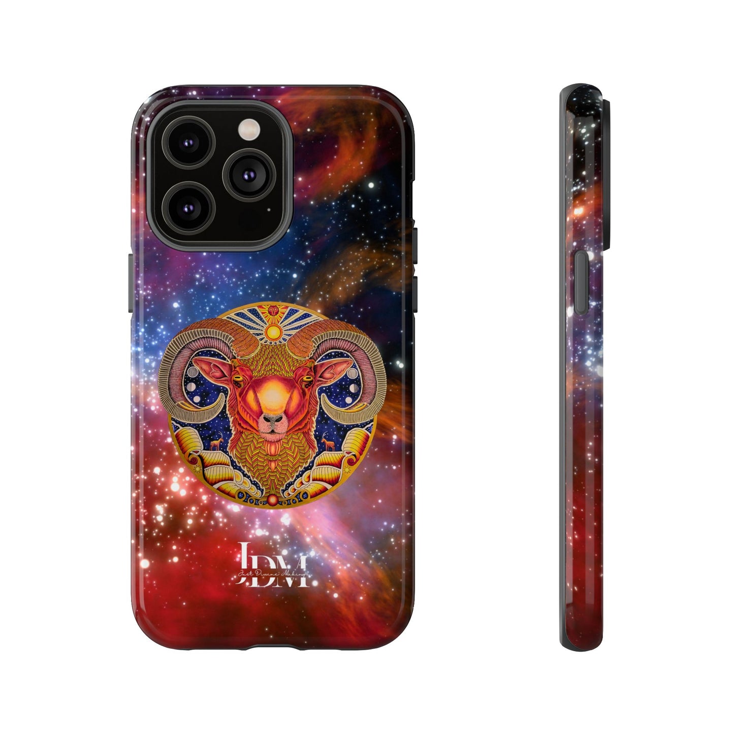 Aries Zodiac Tough Phone Case – Hand-Drawn Celestial Design (Non-AI)