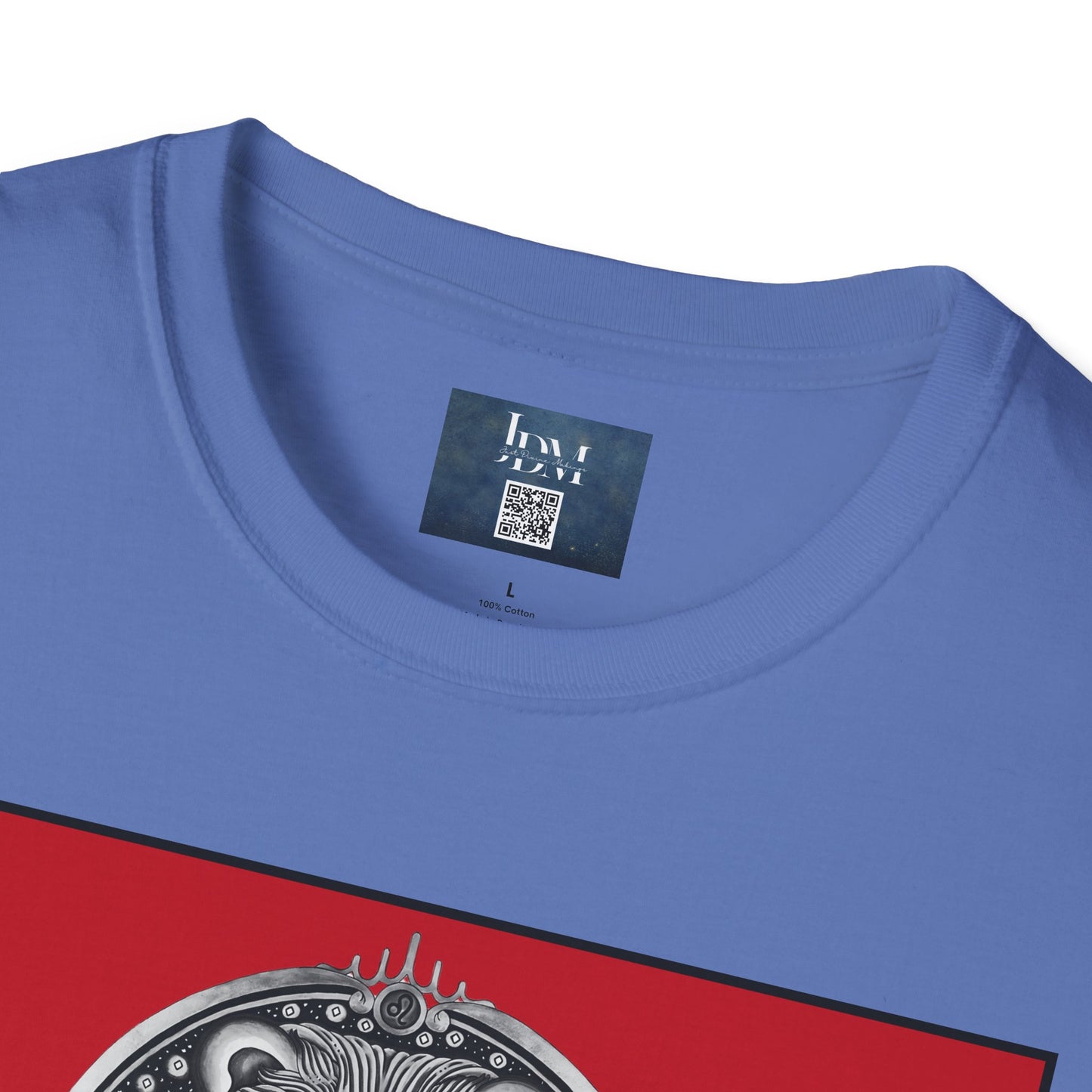 Leo Zodiac Crew Neck T-Shirt – Hand-Drawn Celestial Design (Non-AI) Universal