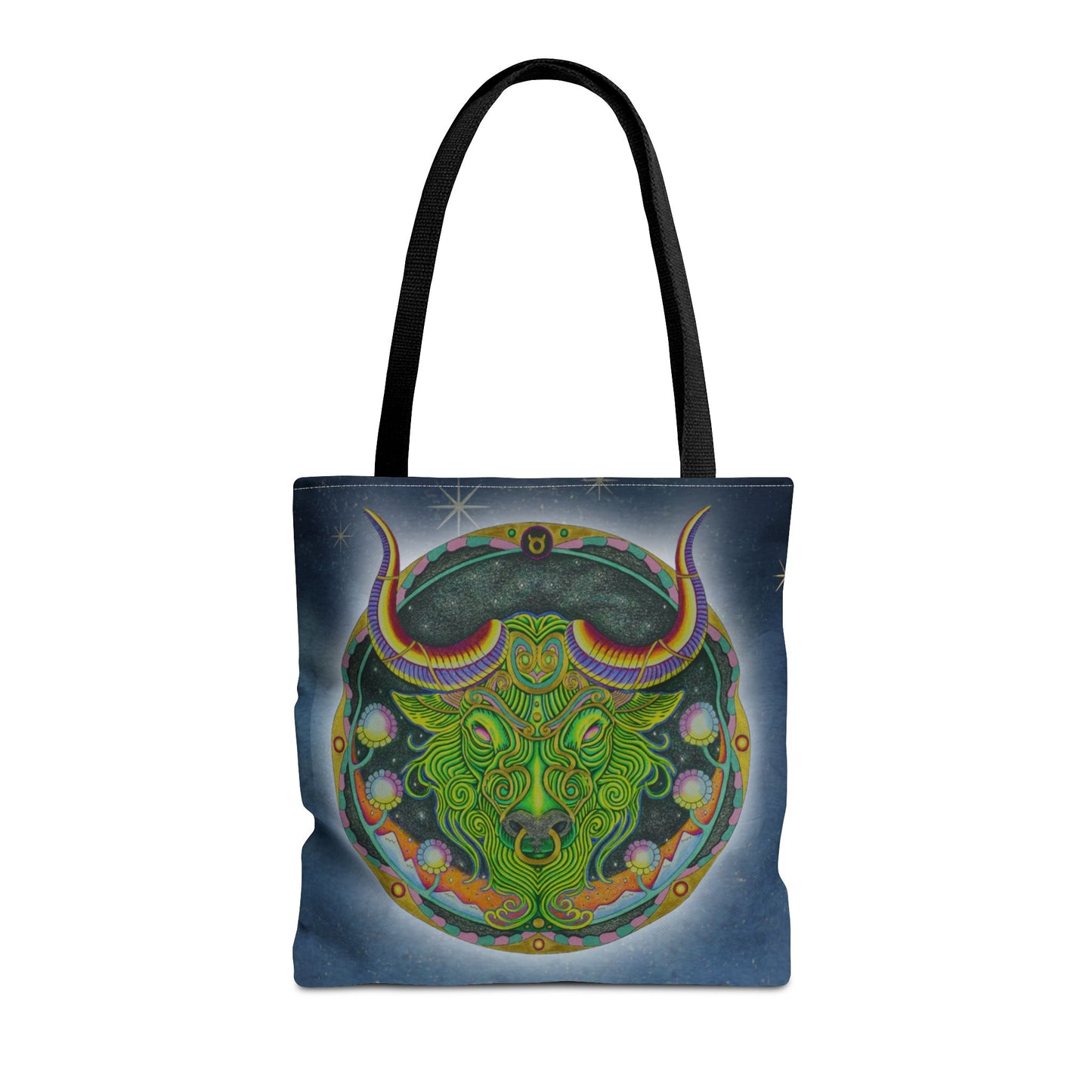 Taurus Zodiac Tote Bag - Hand-Drawn Celestial Design (Non-AI)