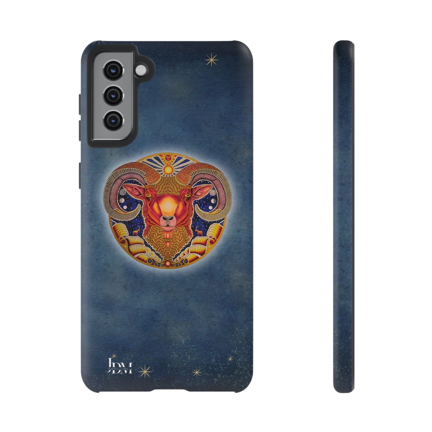 Aries Zodiac Phone Case - Hand-Drawn Celestial Design (Non-AI)