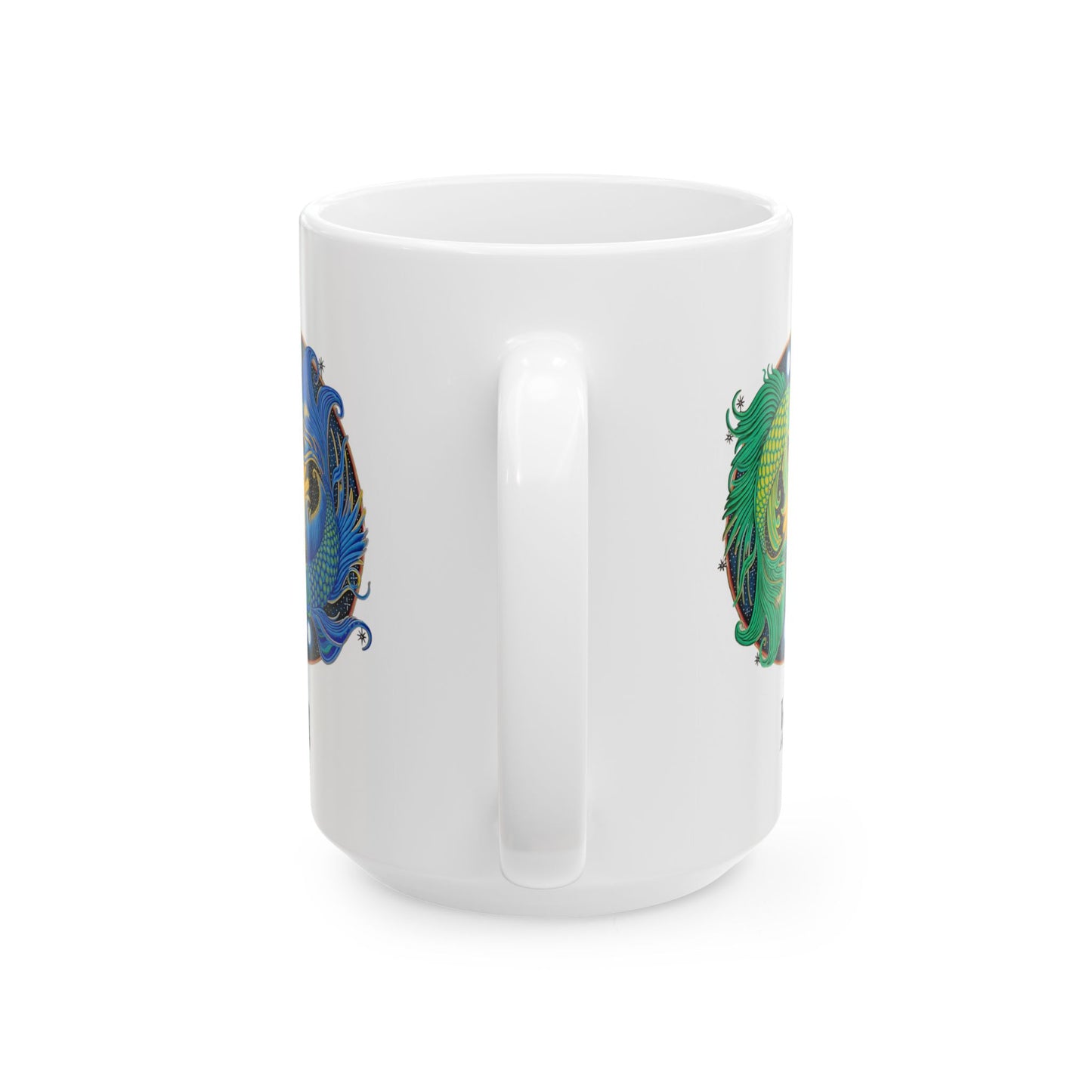 Pisces Zodiac Mug - Hand-Drawn Celestial Design (Non-AI)