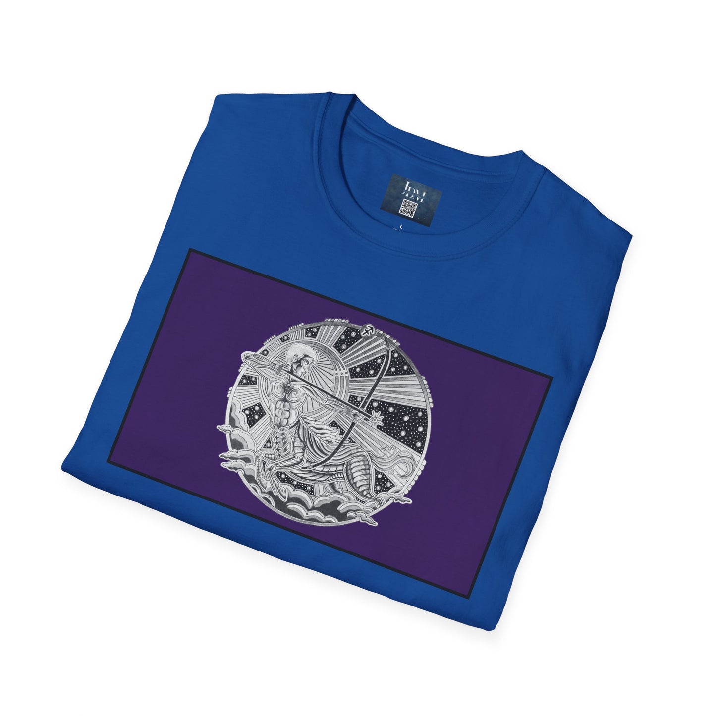 Sagittarius Zodiac Crew Neck T-Shirt – Hand-Drawn Celestial Design (Non-AI) Universal