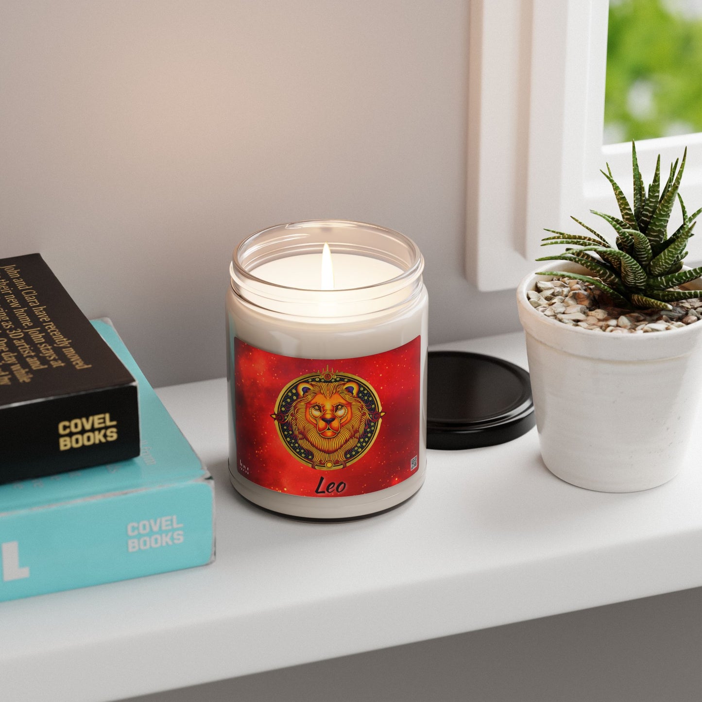 Leo Zodiac Soy Candle – Hand-Drawn Celestial Design (Non-AI)
