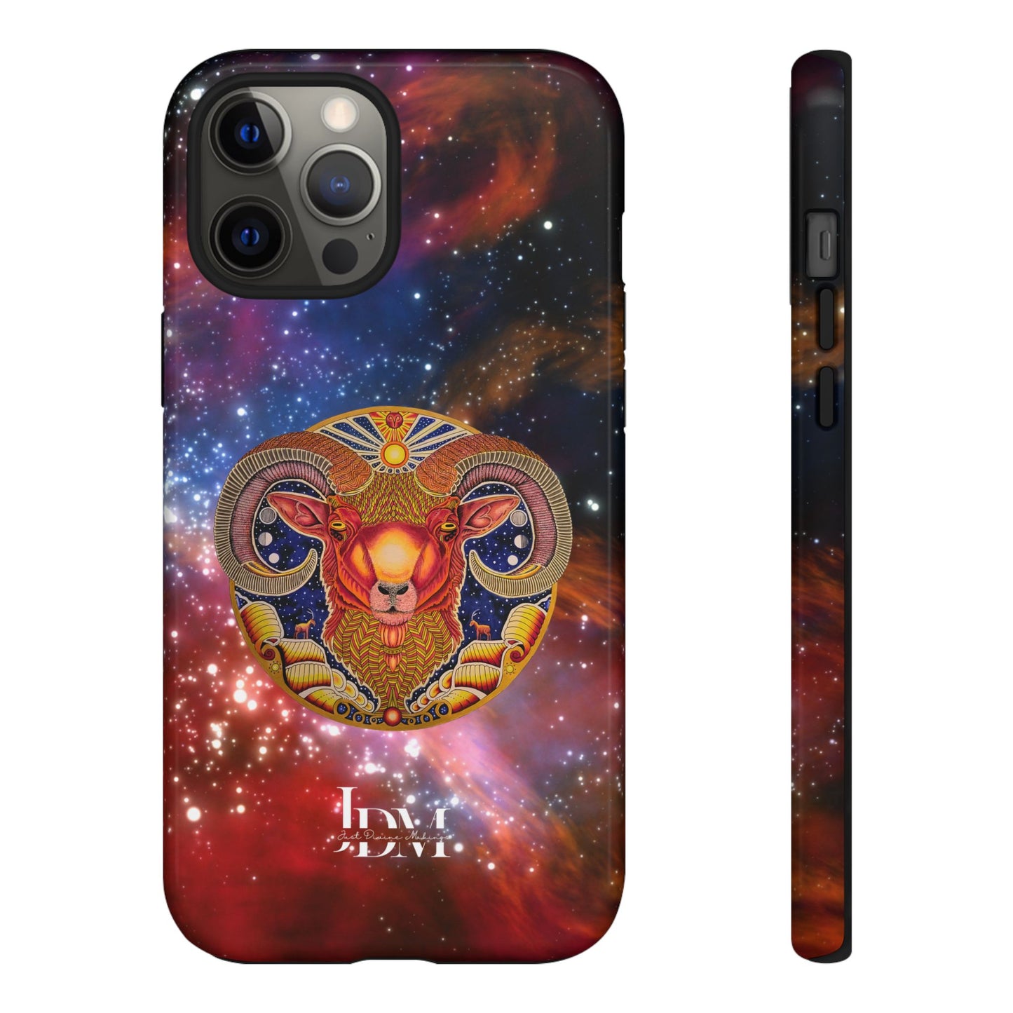 Aries Zodiac Tough Phone Case – Hand-Drawn Celestial Design (Non-AI)