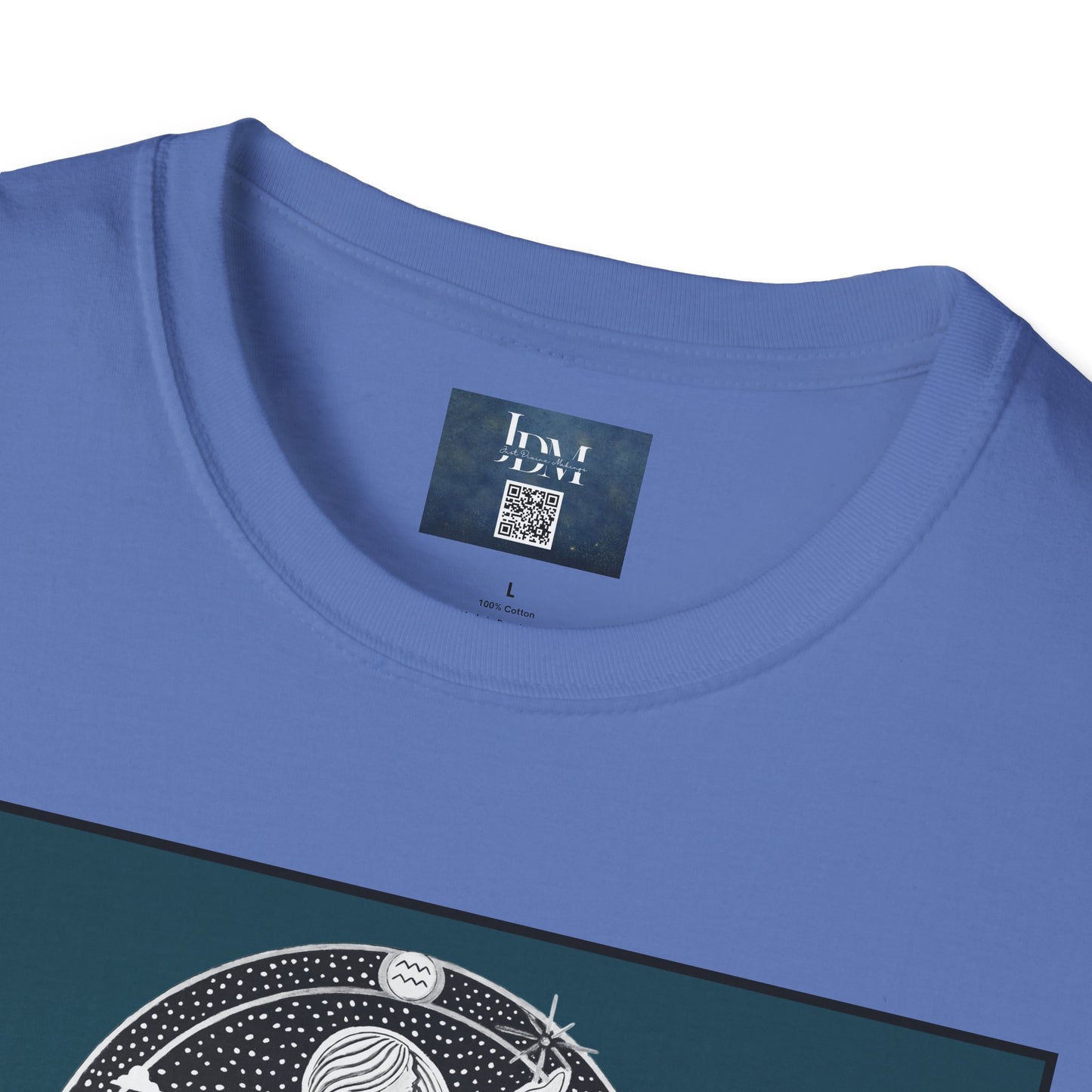 Aquarius Zodiac Crew Neck T-Shirt – Hand-Drawn Celestial Design (Non-AI) Universal