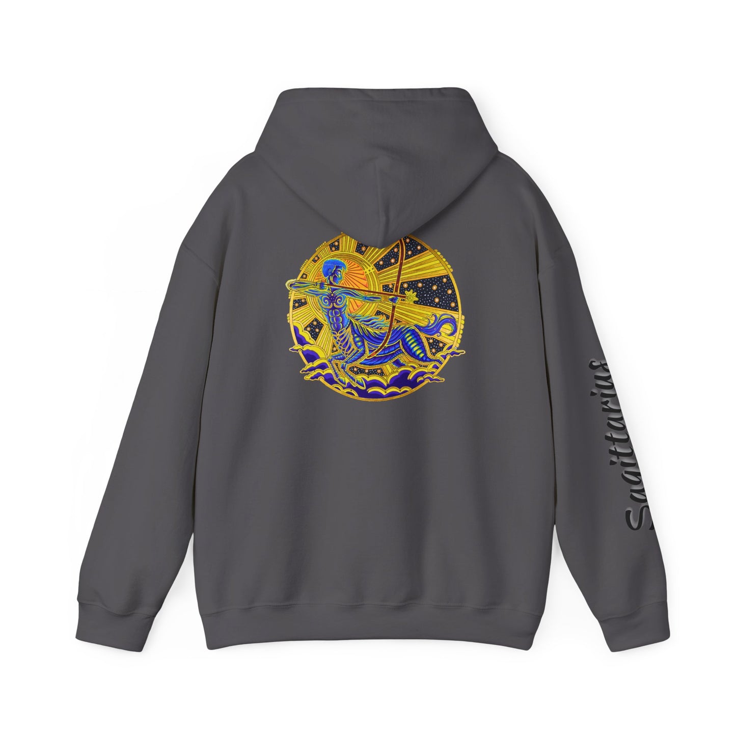 Sagittarius Zodiac Hoodie – Hand-Drawn Celestial Design (Non-AI)
