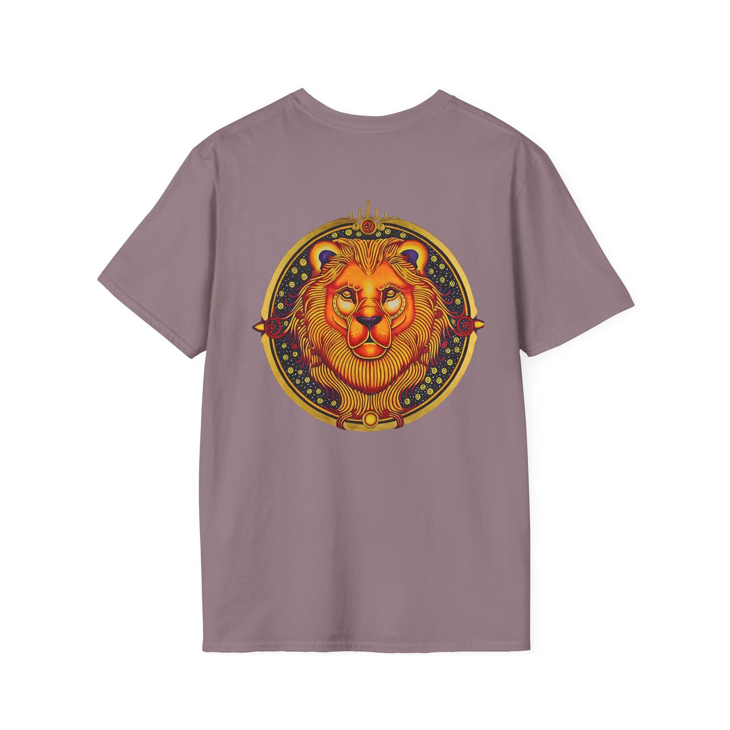 Leo Zodiac Crew Neck T-Shirt – Hand-Drawn Celestial Design (Non-AI)