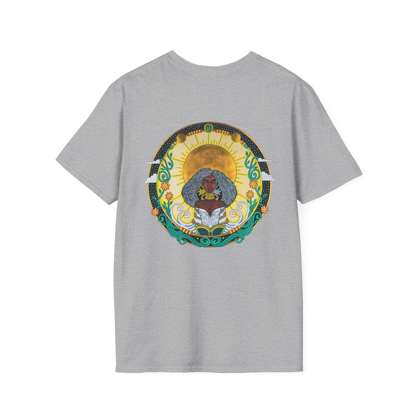Virgo Zodiac Crew Neck T-Shirt – Hand-Drawn Celestial Design (Non-AI)