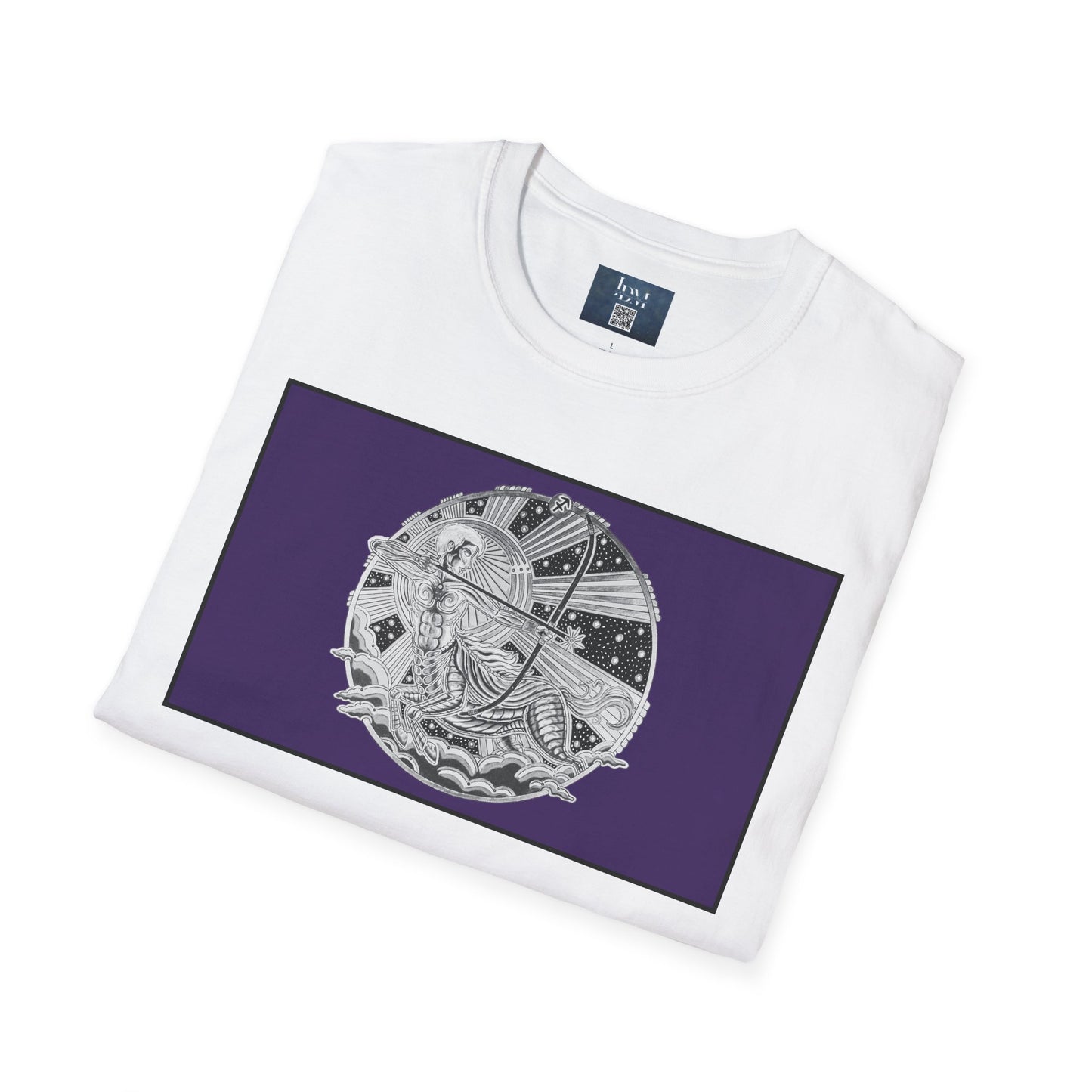 Sagittarius Zodiac Crew Neck T-Shirt – Hand-Drawn Celestial Design (Non-AI) Universal