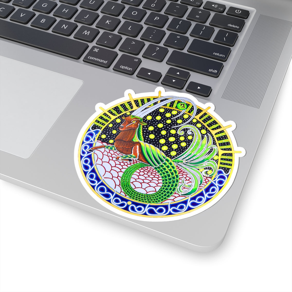 Capricorn Zodiac Kiss-Cut Sticker - Hand-Drawn Celestial Design (Non-AI)