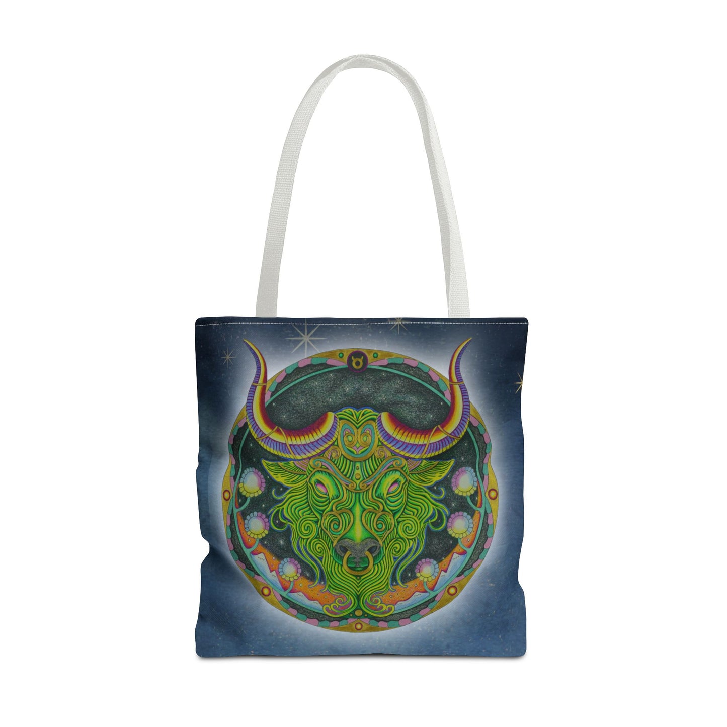 Taurus Zodiac Tote Bag - Hand-Drawn Celestial Design (Non-AI)