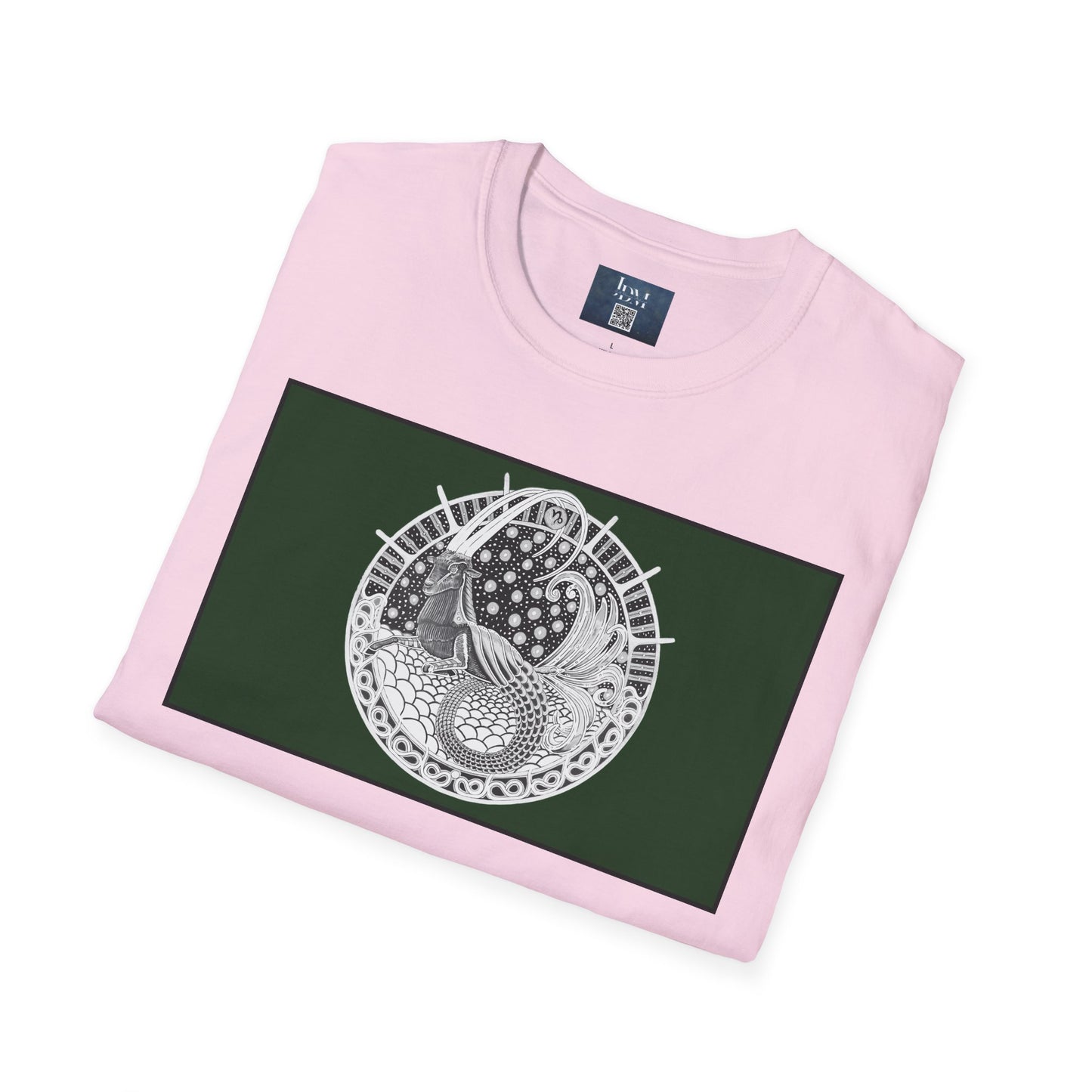 Capricorn Zodiac Crew Neck T-Shirt – Hand-Drawn Celestial Design (Non-AI) Universal