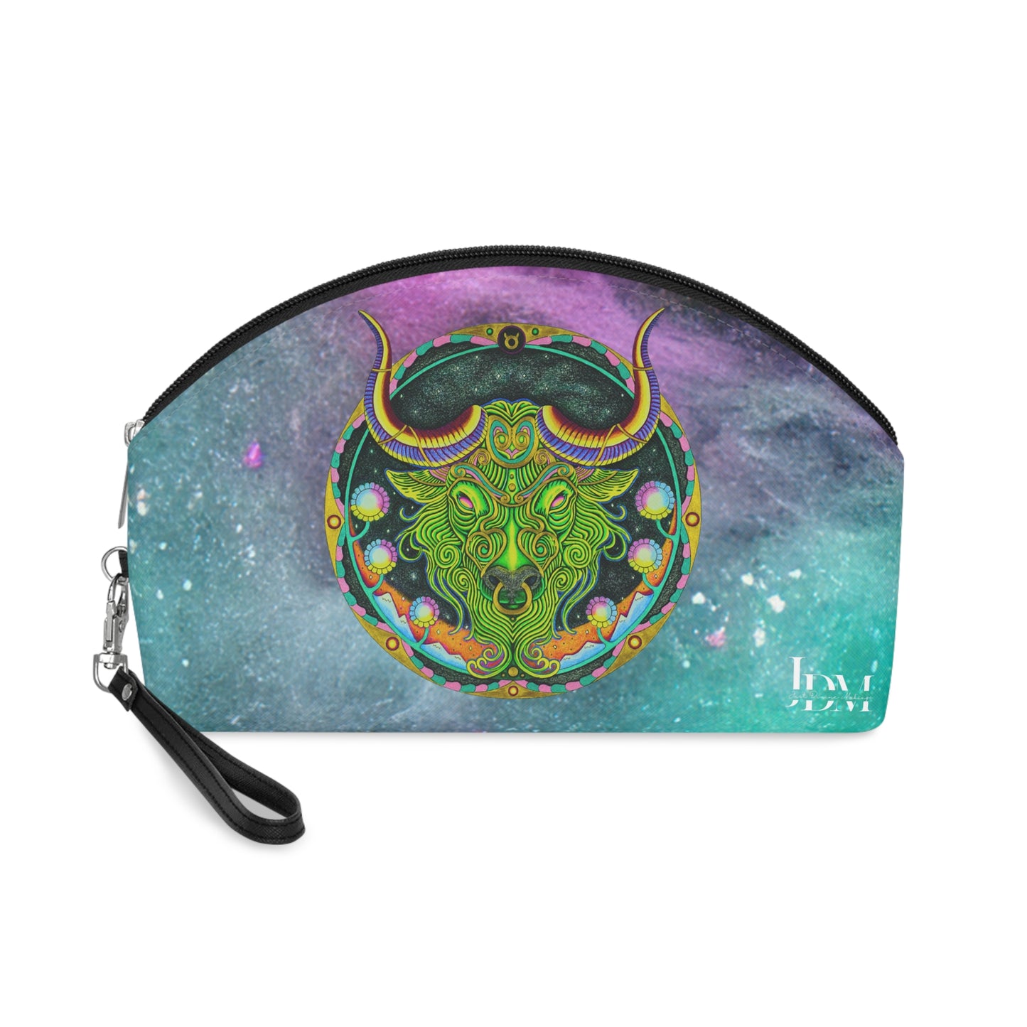 Taurus Zodiac Makeup Bag – Hand-Drawn Celestial Design (Non-AI)
