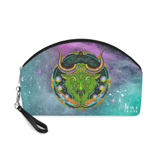 Taurus Zodiac Makeup Bag – Hand-Drawn Celestial Design (Non-AI)