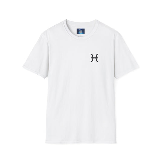 Pisces Zodiac SoftStyle T-Shirt - Hand-Drawn Celestial Design (Non-AI)