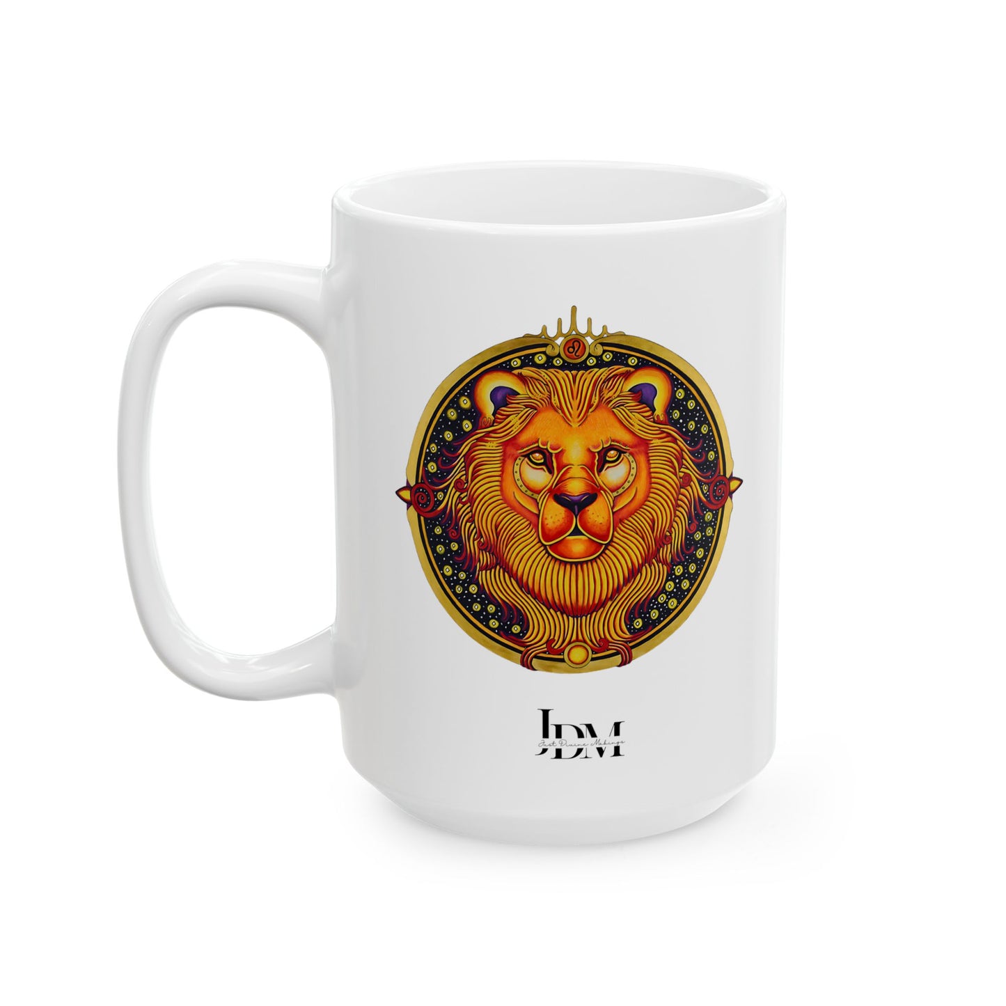 Leo Zodiac Mug – Hand-Drawn Celestial Design (Non-AI)