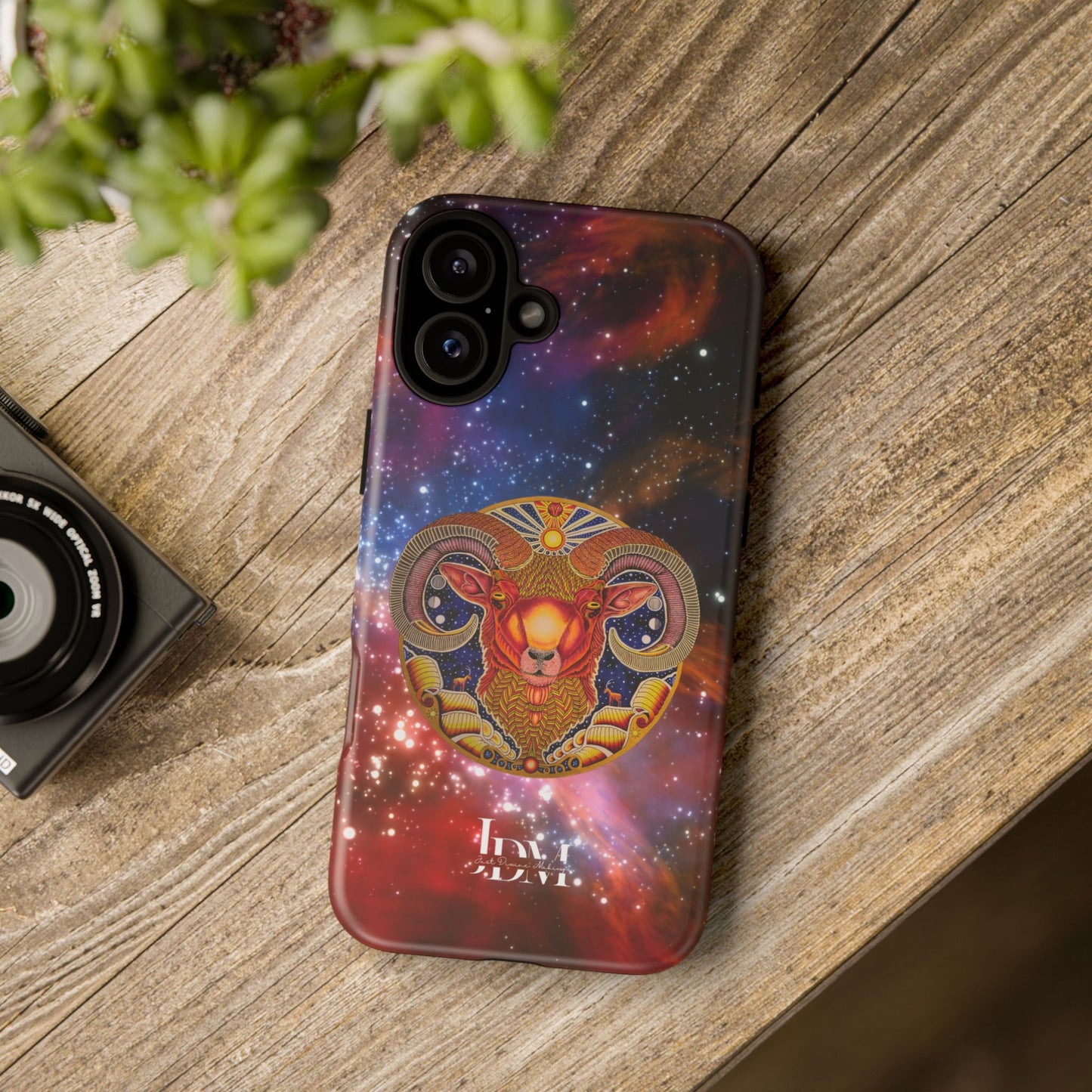 Aries Zodiac Tough Phone Case – Hand-Drawn Celestial Design (Non-AI)