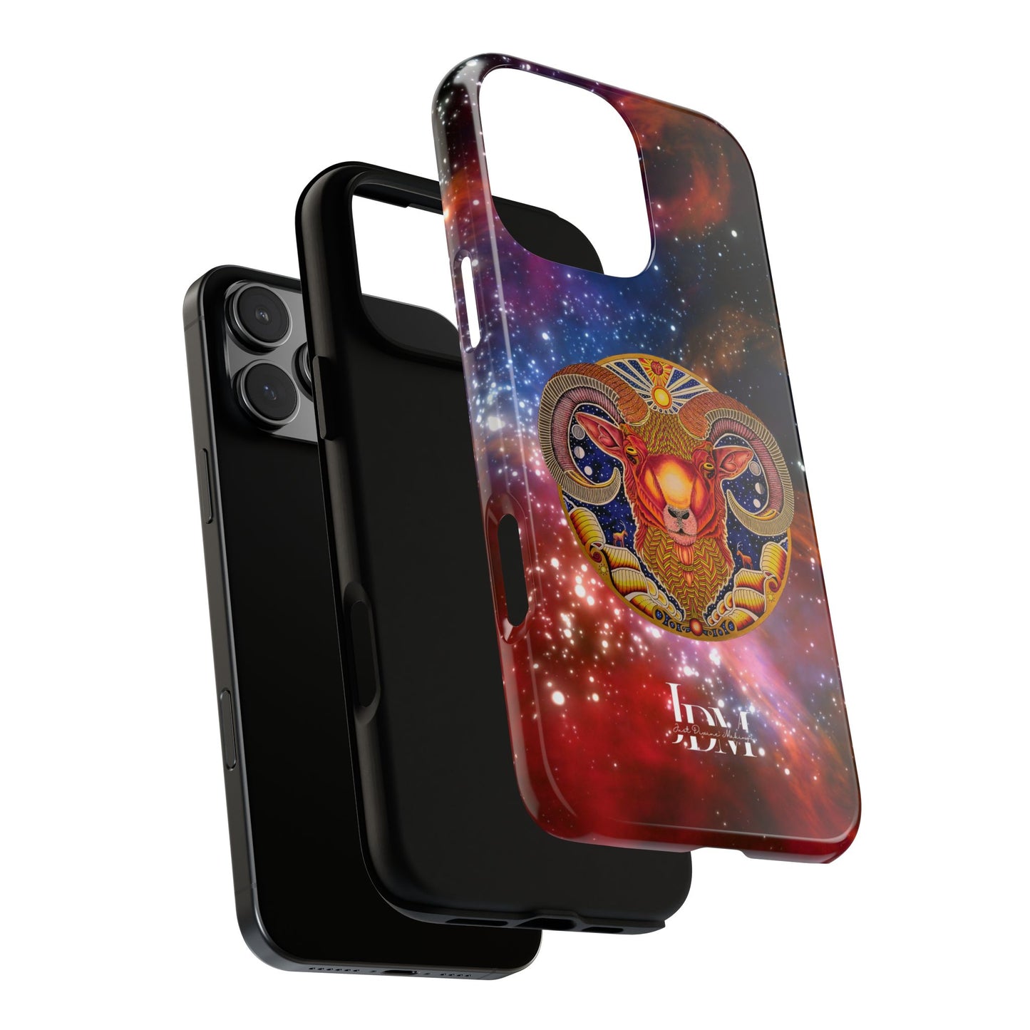 Aries Zodiac Tough Phone Case – Hand-Drawn Celestial Design (Non-AI)