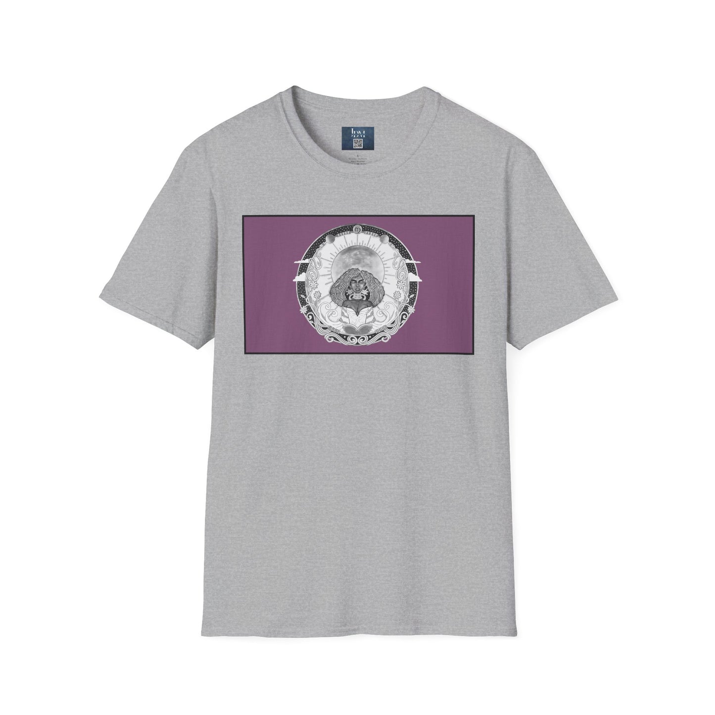 Virgo Zodiac Crew Neck T-Shirt – Hand-Drawn Celestial Design (Non-AI) Universal