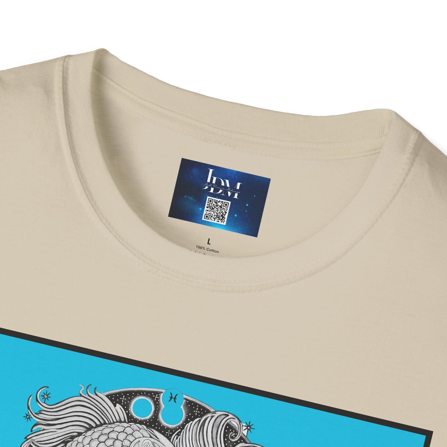 Pisces Zodiac SoftStyle T-Shirt - Hand-Drawn Celestial Design (Non-AI)  Universal