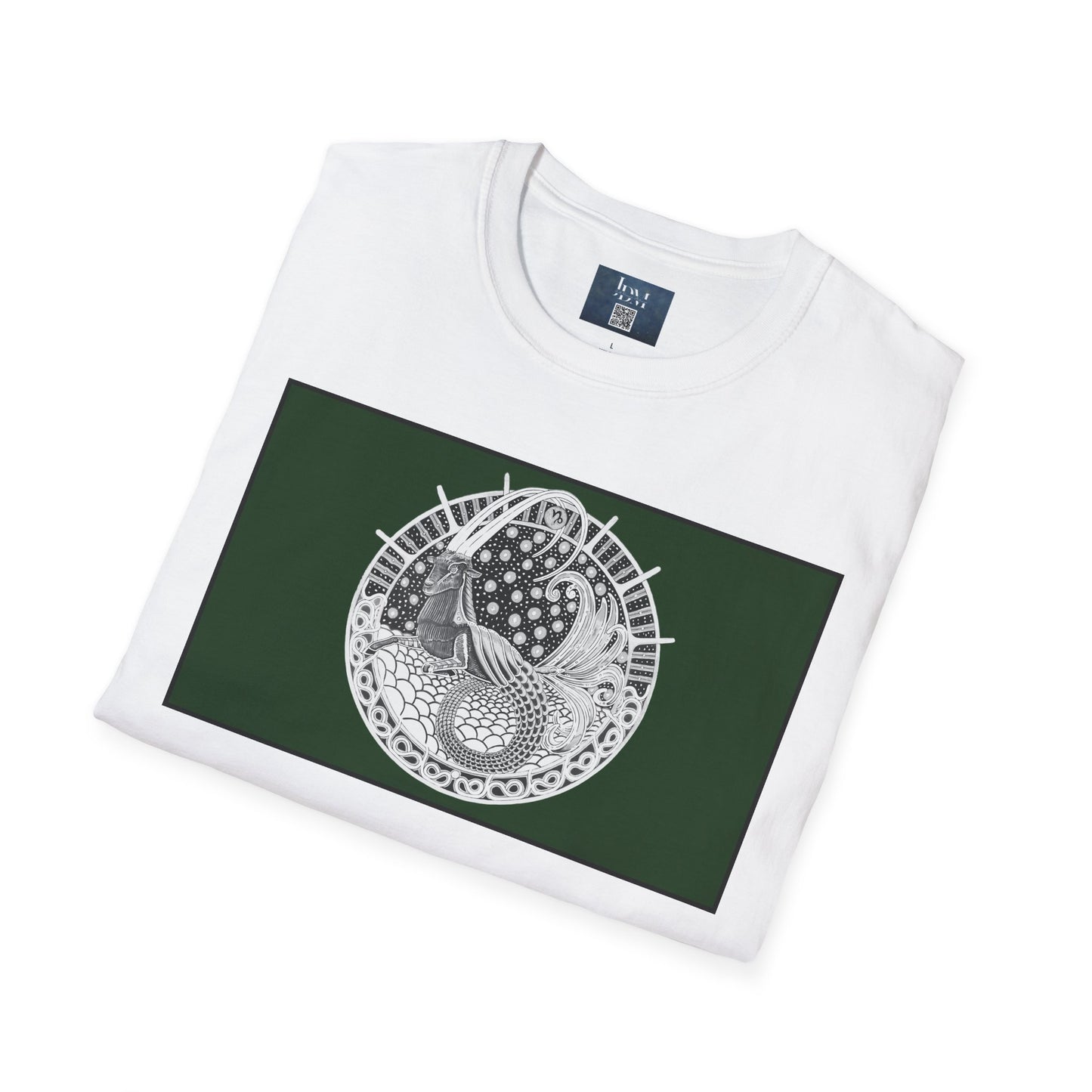 Capricorn Zodiac Crew Neck T-Shirt – Hand-Drawn Celestial Design (Non-AI) Universal