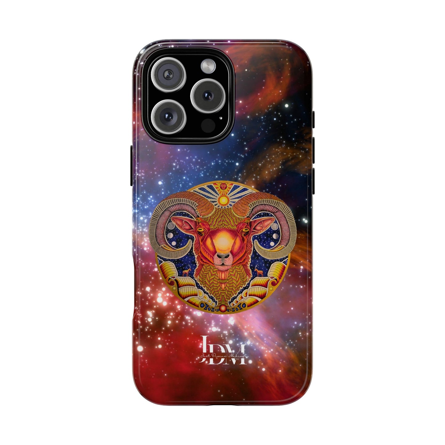 Aries Zodiac Tough Phone Case – Hand-Drawn Celestial Design (Non-AI)