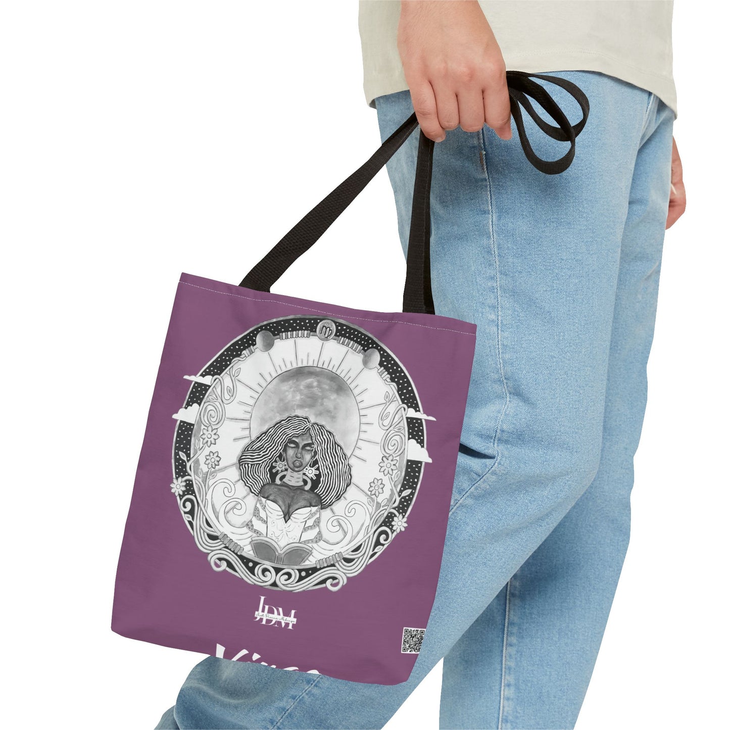 Virgo Zodiac Tote Bag - Hand-Drawn Celestial Design (Non-AI) Universal
