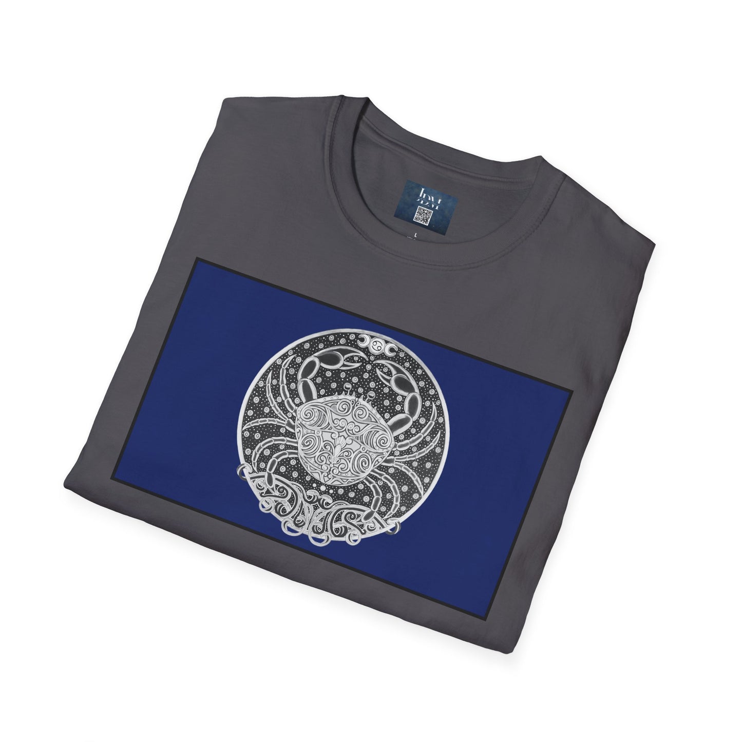 Cancer Zodiac Crew Neck T-Shirt – Hand-Drawn Celestial Design (Non-AI) Universal