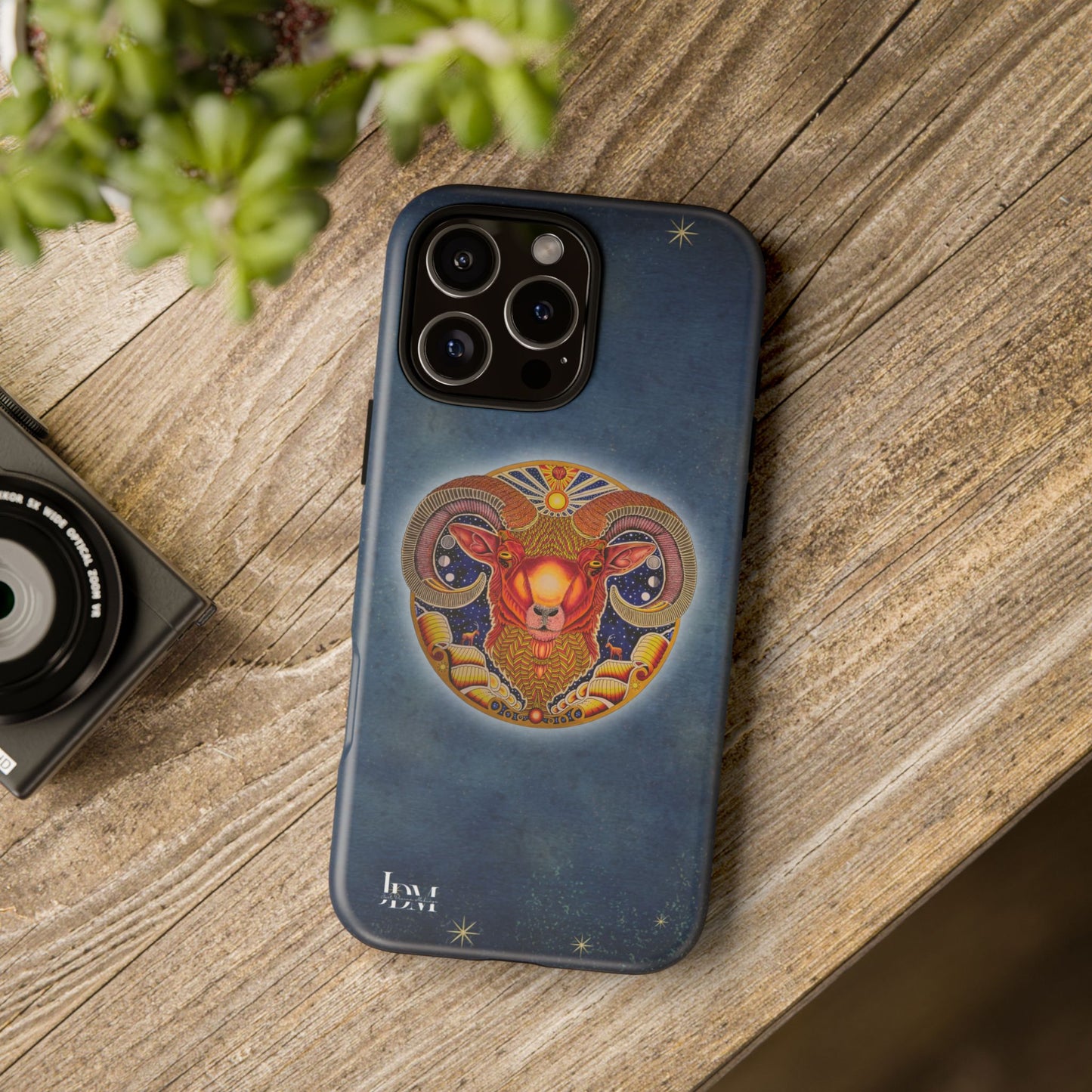 Aries Zodiac Phone Case - Hand-Drawn Celestial Design (Non-AI)