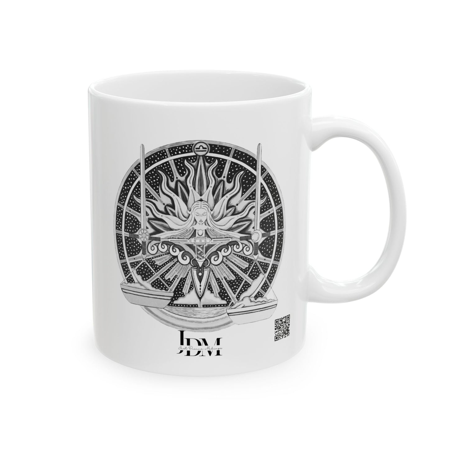 Libra Zodiac Mug – Hand-Drawn Celestial Design (Non-AI) Universal
