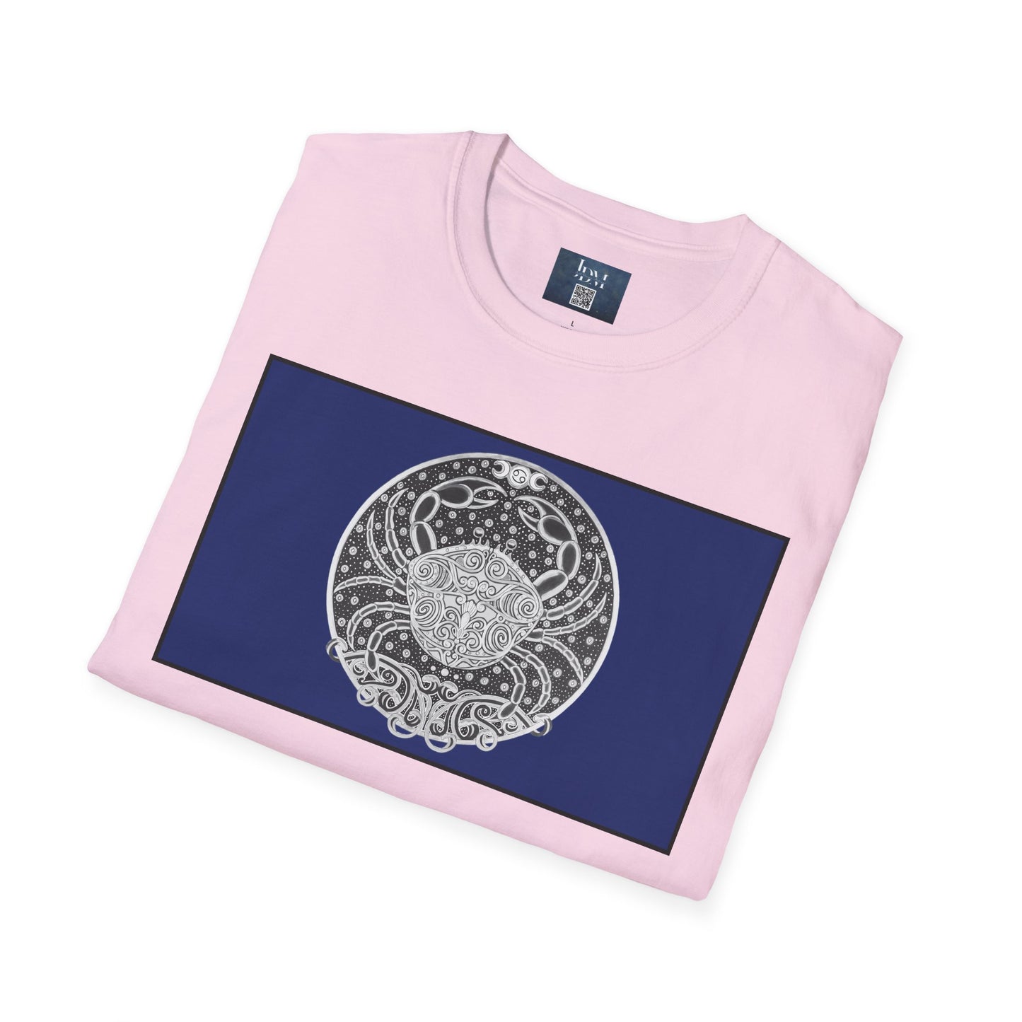 Cancer Zodiac Crew Neck T-Shirt – Hand-Drawn Celestial Design (Non-AI) Universal