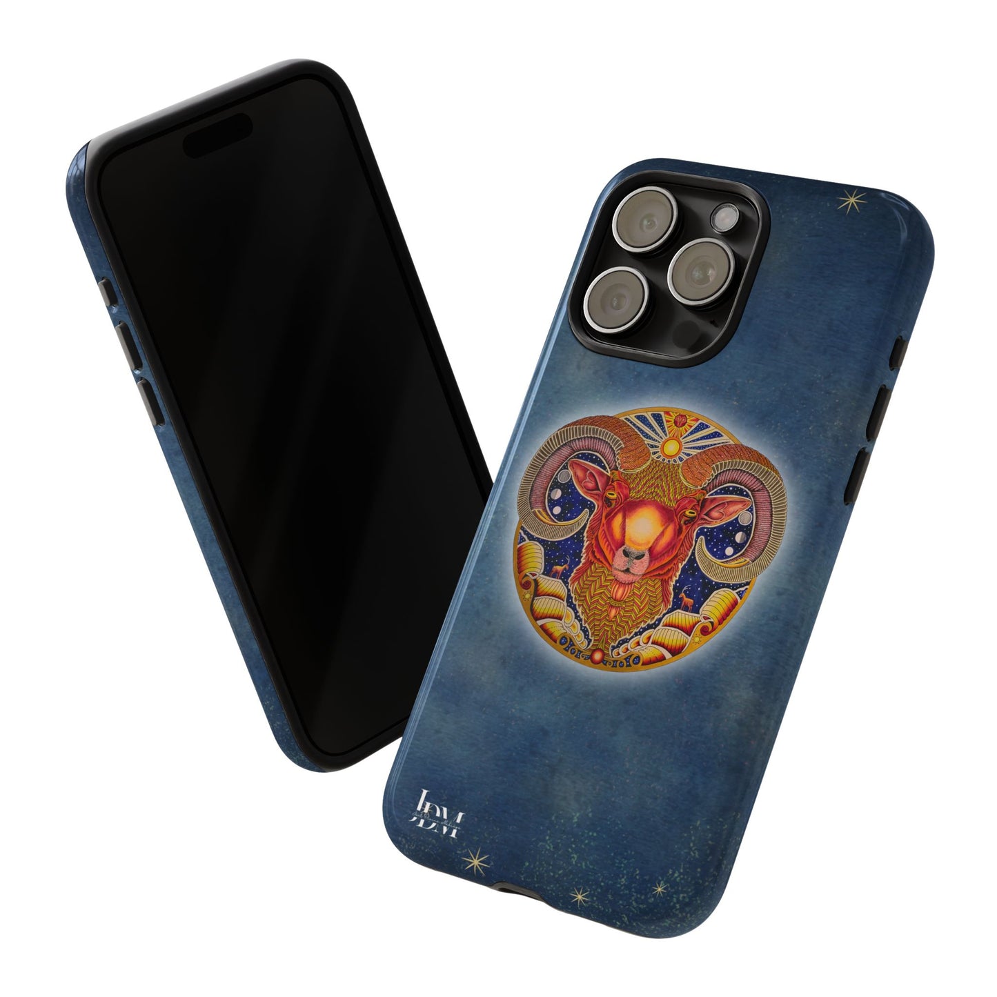 Aries Zodiac Phone Case - Hand-Drawn Celestial Design (Non-AI)