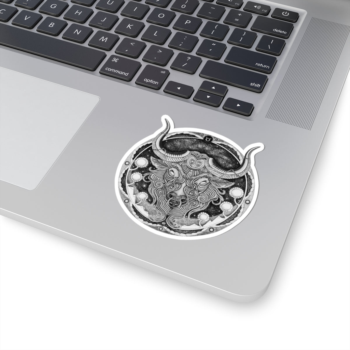 Taurus Zodiac Kiss-Cut Sticker - Hand-Drawn Celestial Design (Non-AI) Universal