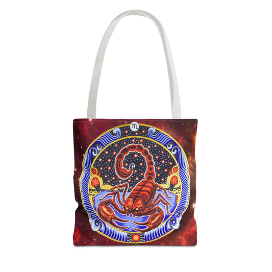Scorpio Zodiac Tote Bag - Hand-Drawn Celestial Design (Non-AI)