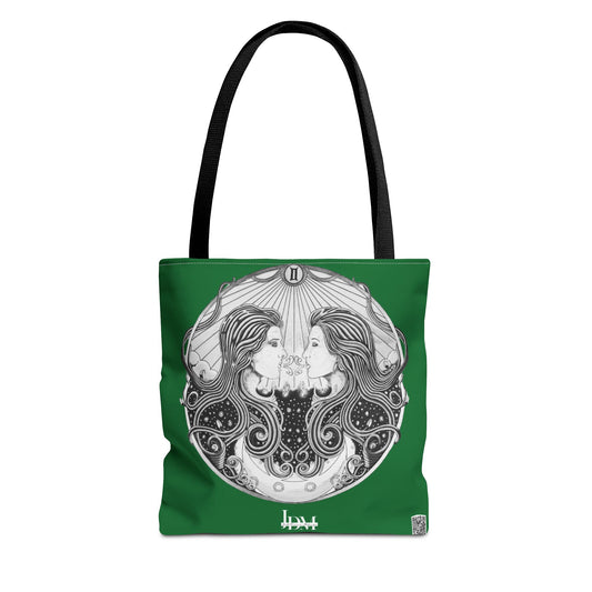 Gemini Zodiac Tote Bag - Hand-Drawn Celestial Design (Non-AI) Universal