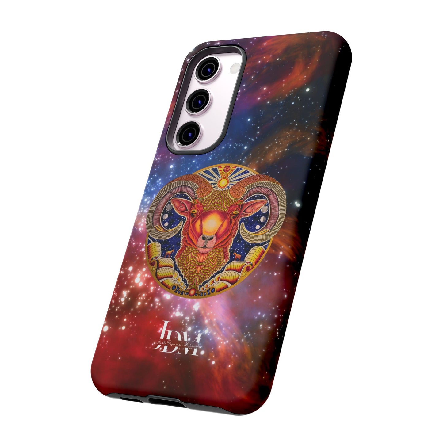 Aries Zodiac Tough Phone Case – Hand-Drawn Celestial Design (Non-AI)