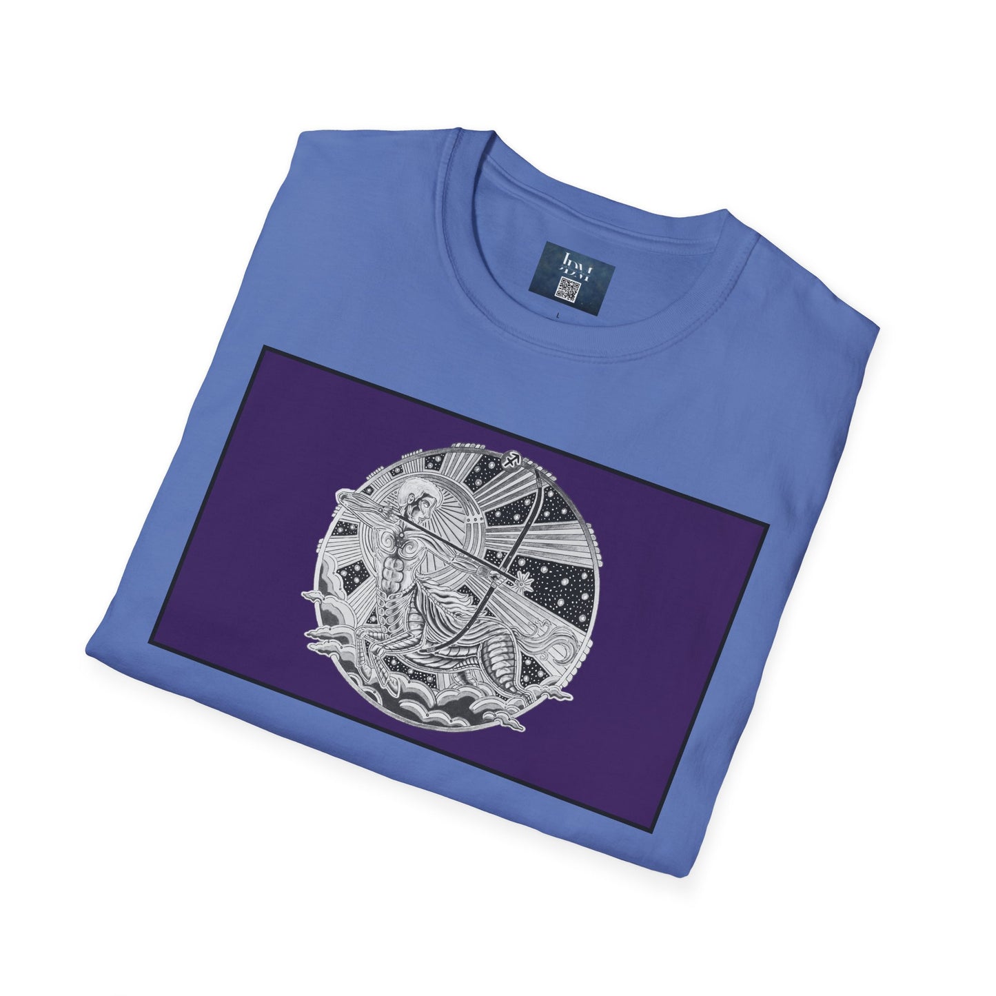 Sagittarius Zodiac Crew Neck T-Shirt – Hand-Drawn Celestial Design (Non-AI) Universal
