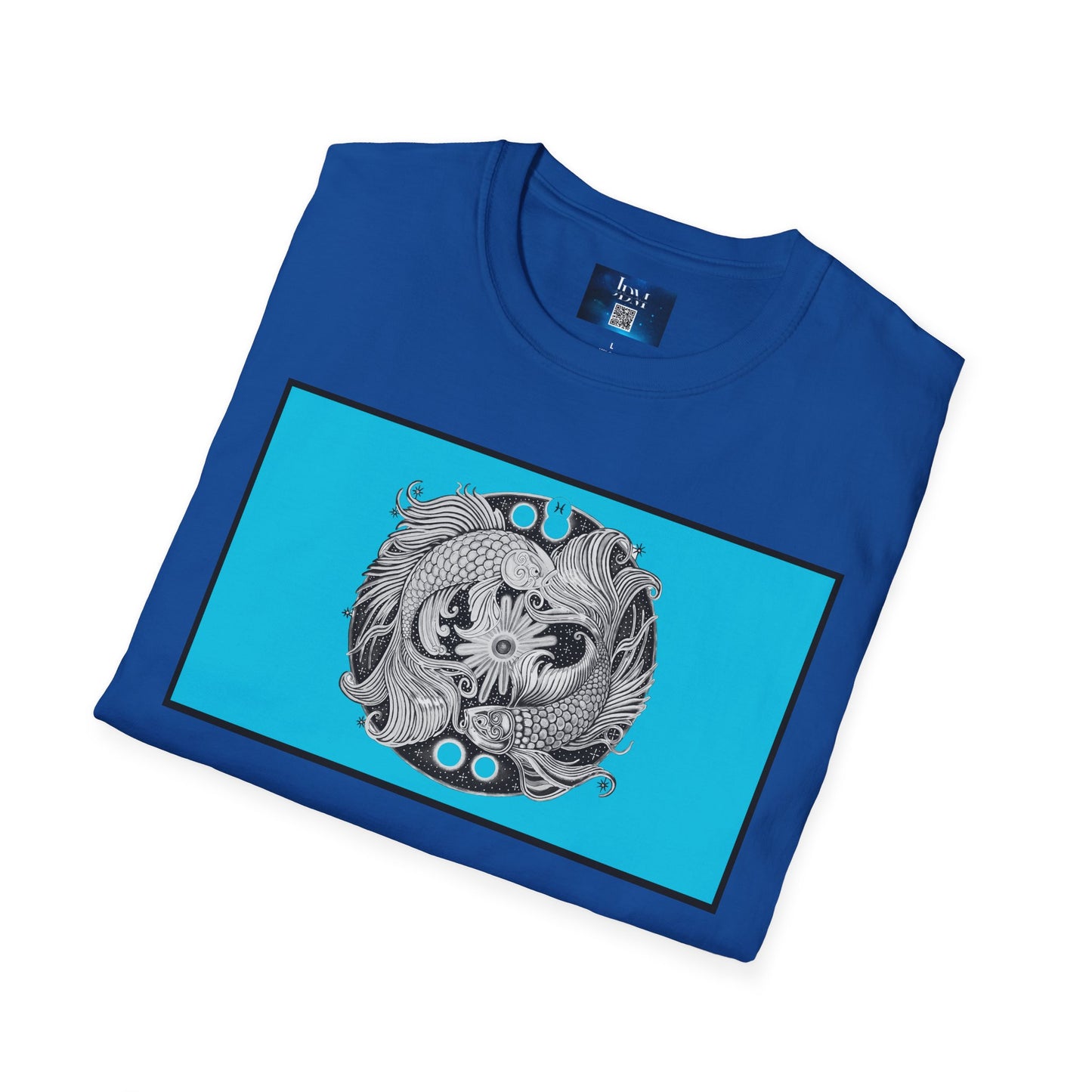 Pisces Zodiac SoftStyle T-Shirt - Hand-Drawn Celestial Design (Non-AI)  Universal