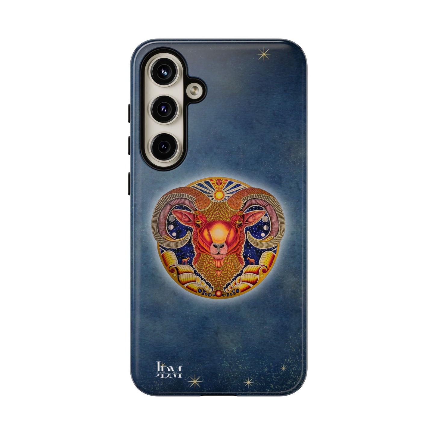 Aries Zodiac Phone Case - Hand-Drawn Celestial Design (Non-AI)