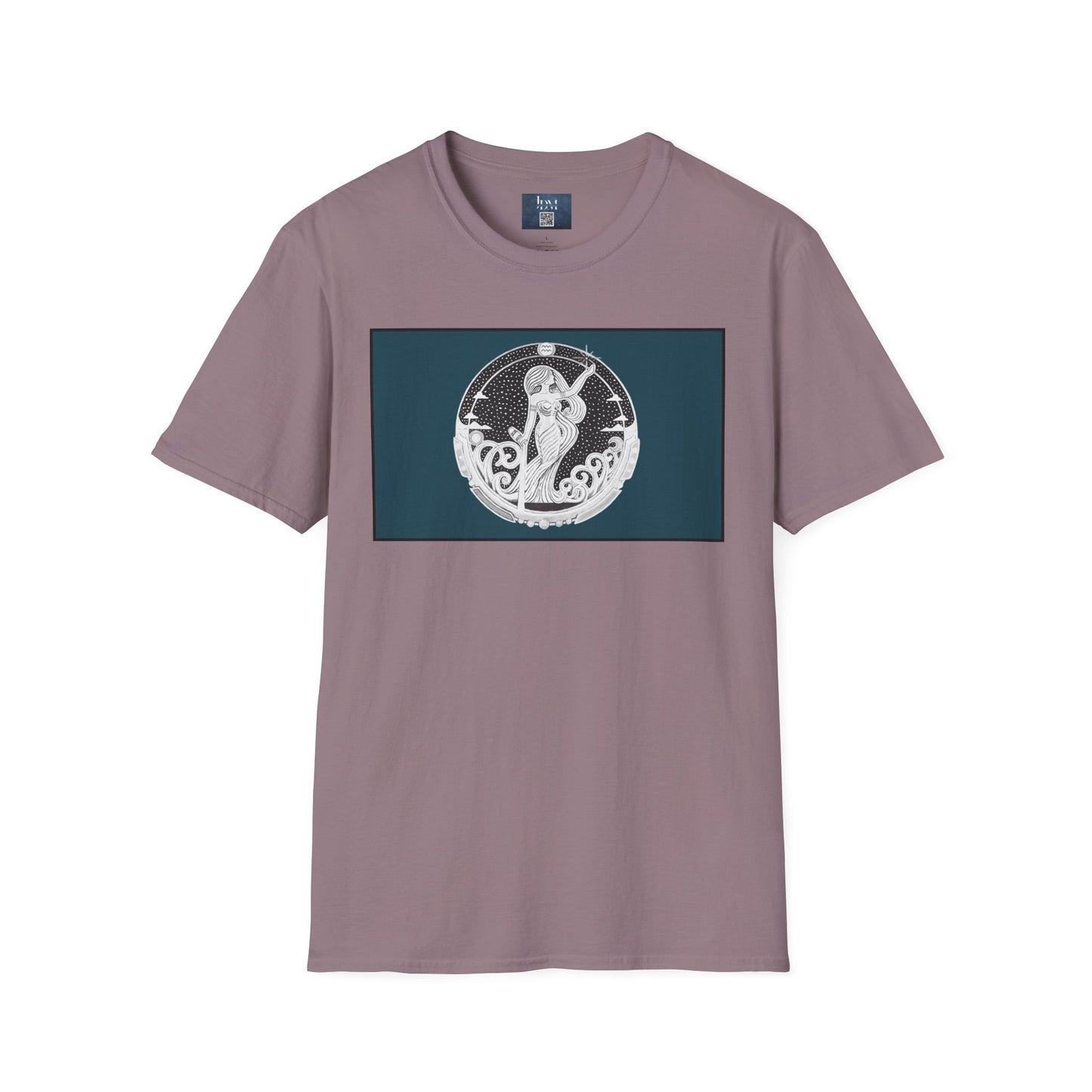 Aquarius Zodiac Crew Neck T-Shirt – Hand-Drawn Celestial Design (Non-AI) Universal