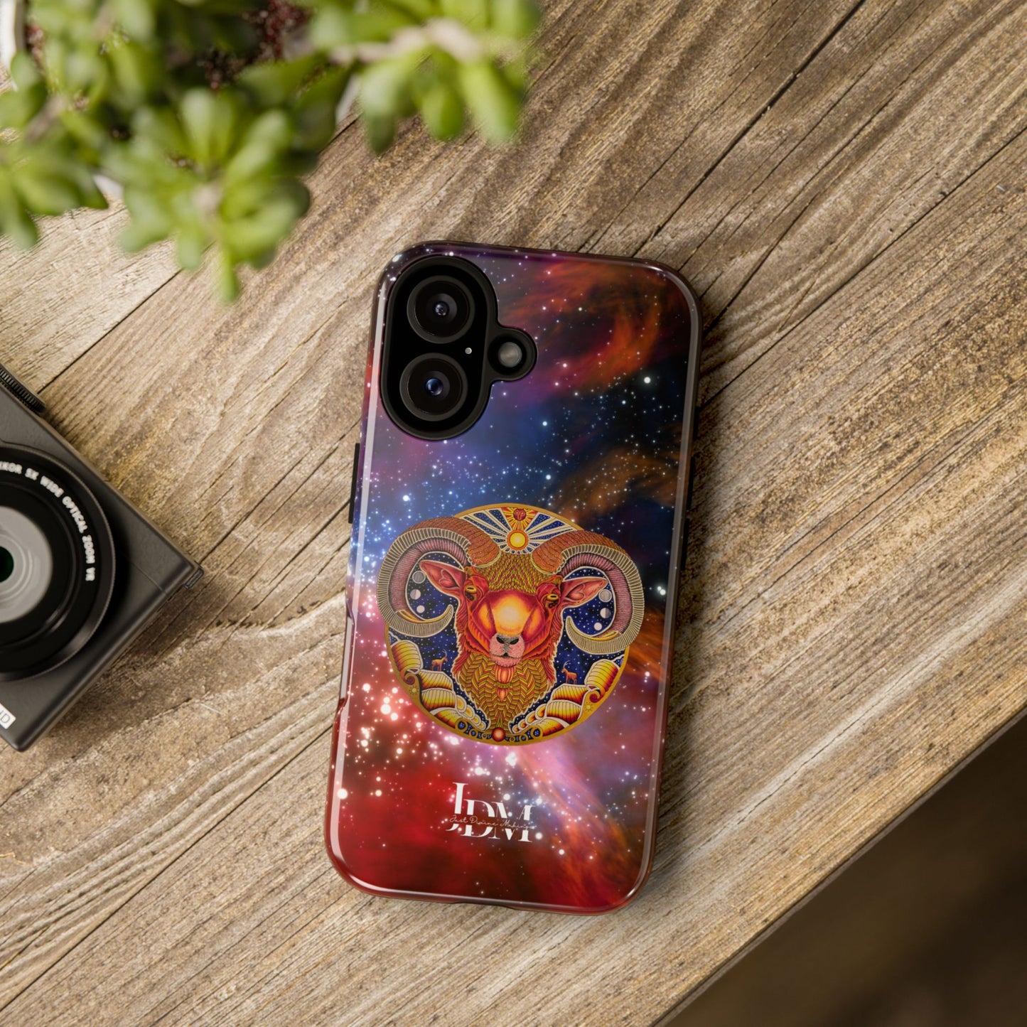 Aries Zodiac Tough Phone Case – Hand-Drawn Celestial Design (Non-AI)