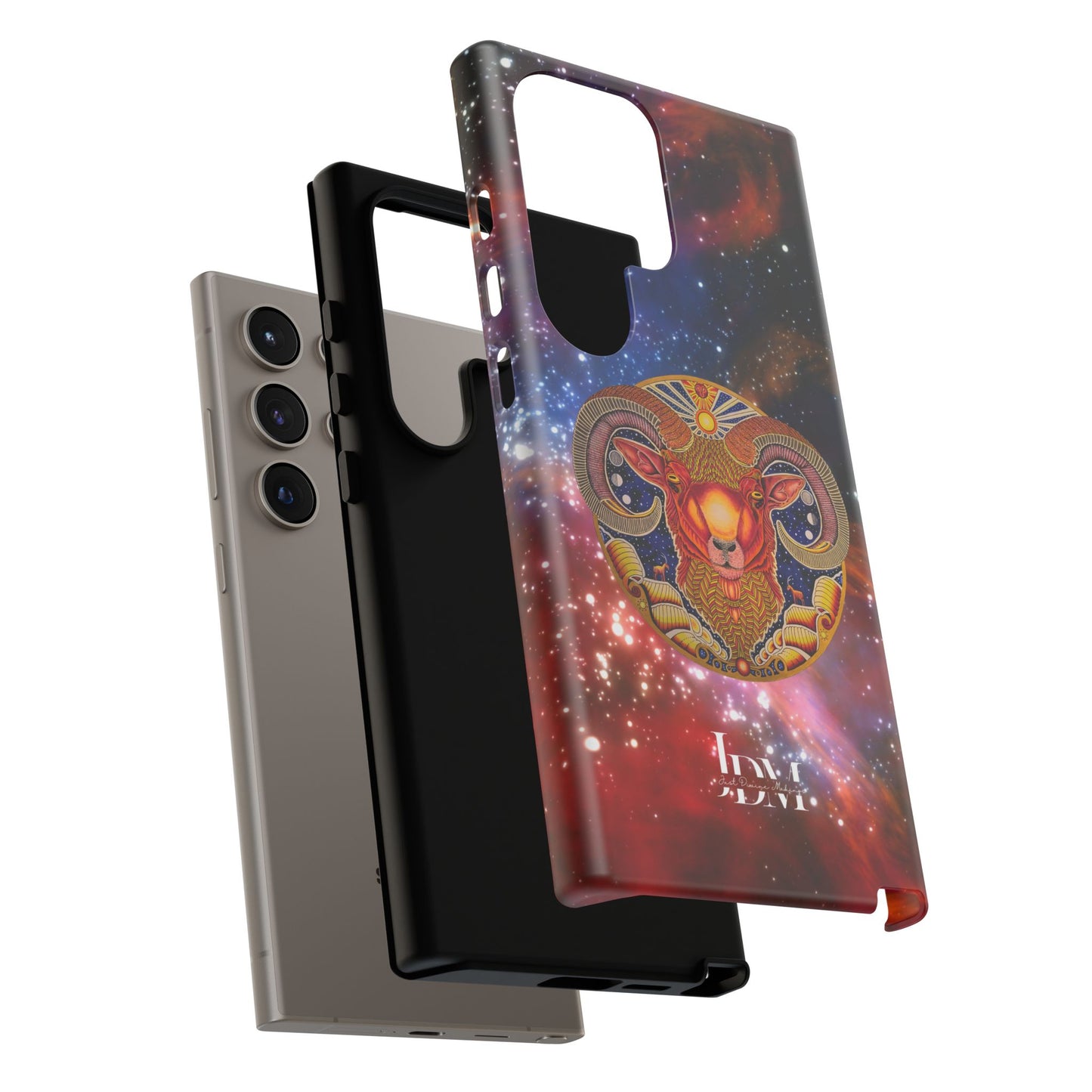 Aries Zodiac Tough Phone Case – Hand-Drawn Celestial Design (Non-AI)