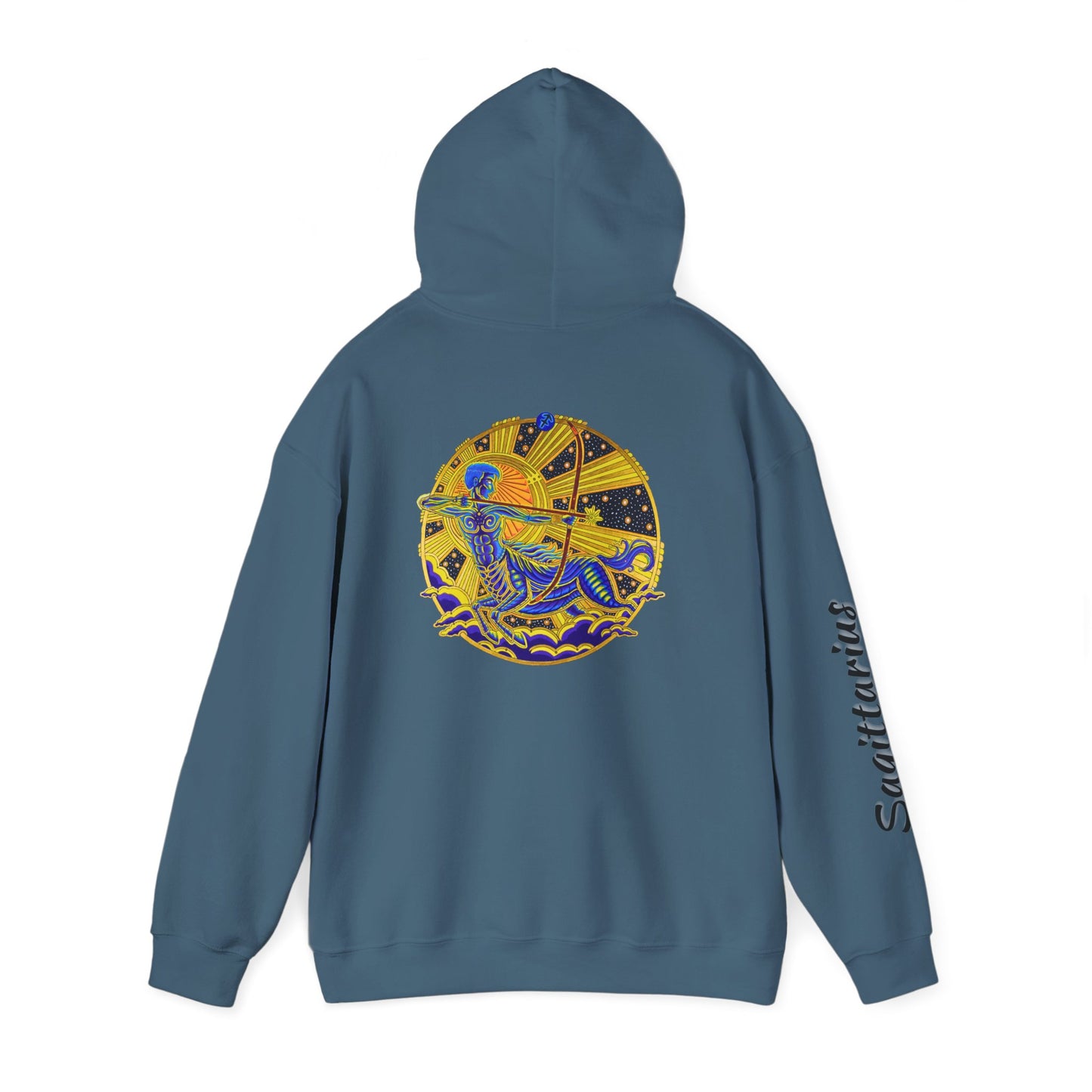 Sagittarius Zodiac Hoodie – Hand-Drawn Celestial Design (Non-AI)